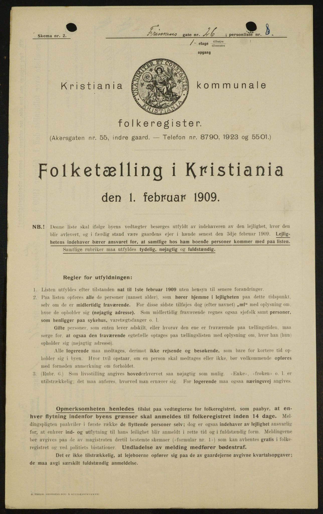 OBA, Municipal Census 1909 for Kristiania, 1909, p. 24584