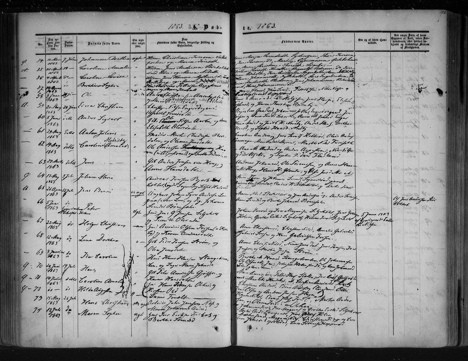 Aremark prestekontor Kirkebøker, SAO/A-10899/F/Fc/L0003: Parish register (official) no. III 3, 1850-1865, p. 109
