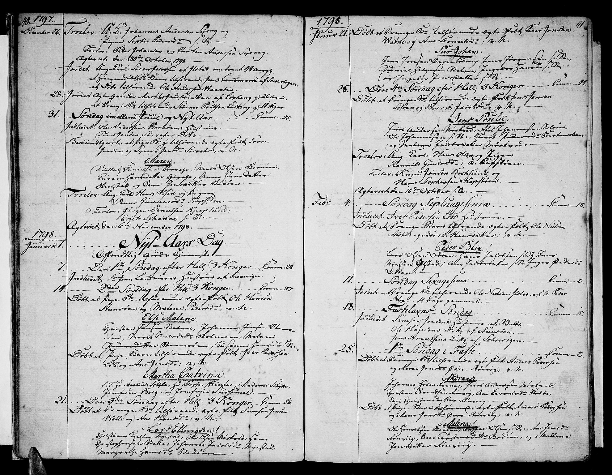 Ministerialprotokoller, klokkerbøker og fødselsregistre - Nordland, SAT/A-1459/801/L0004: Parish register (official) no. 801A04, 1796-1817, p. 40-41