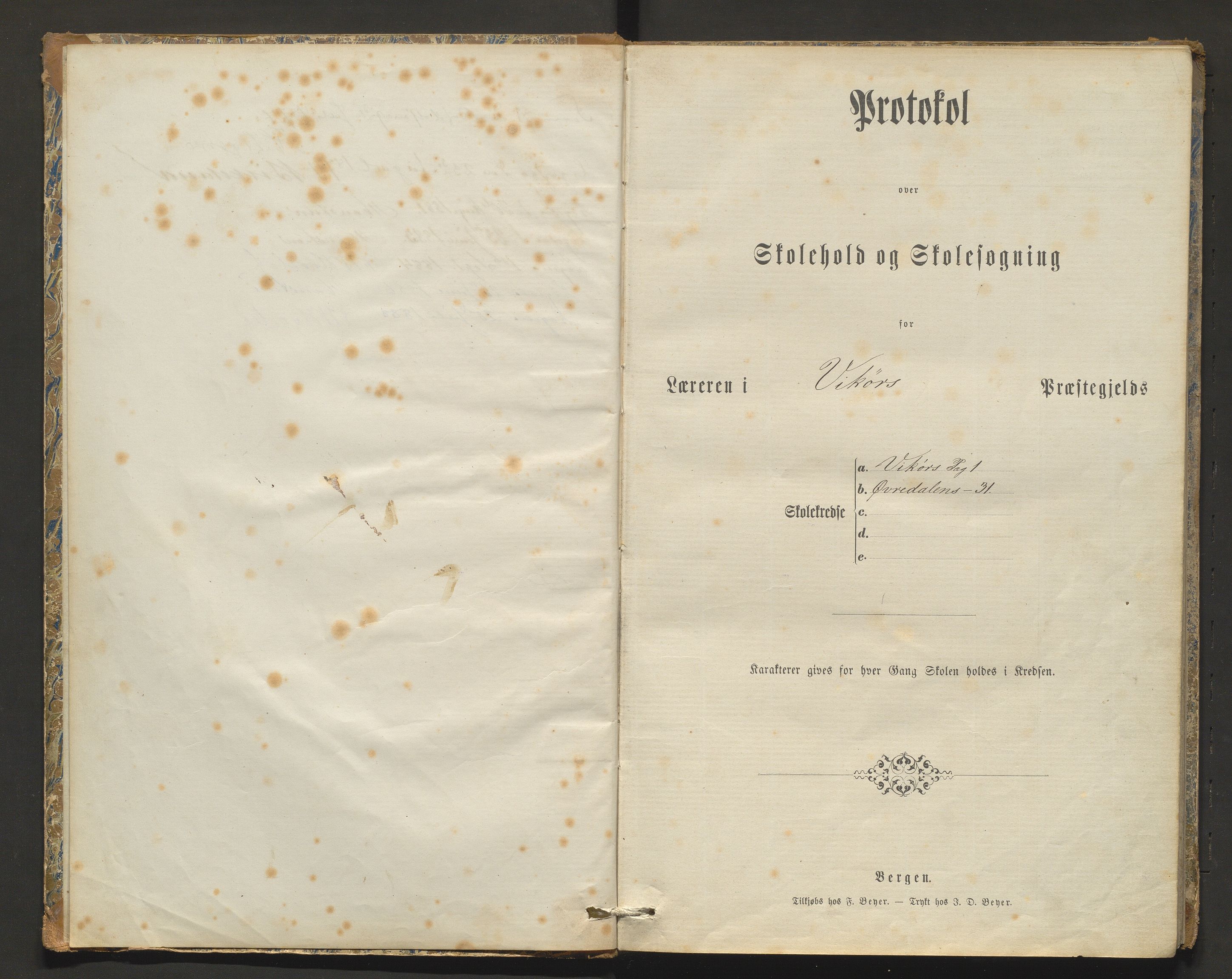 Kvam herad. Barneskulane, IKAH/1238-231/F/Fa/L0003: Skuleprotokoll for Øvredalen og Vikøy krinsar, 1877-1889