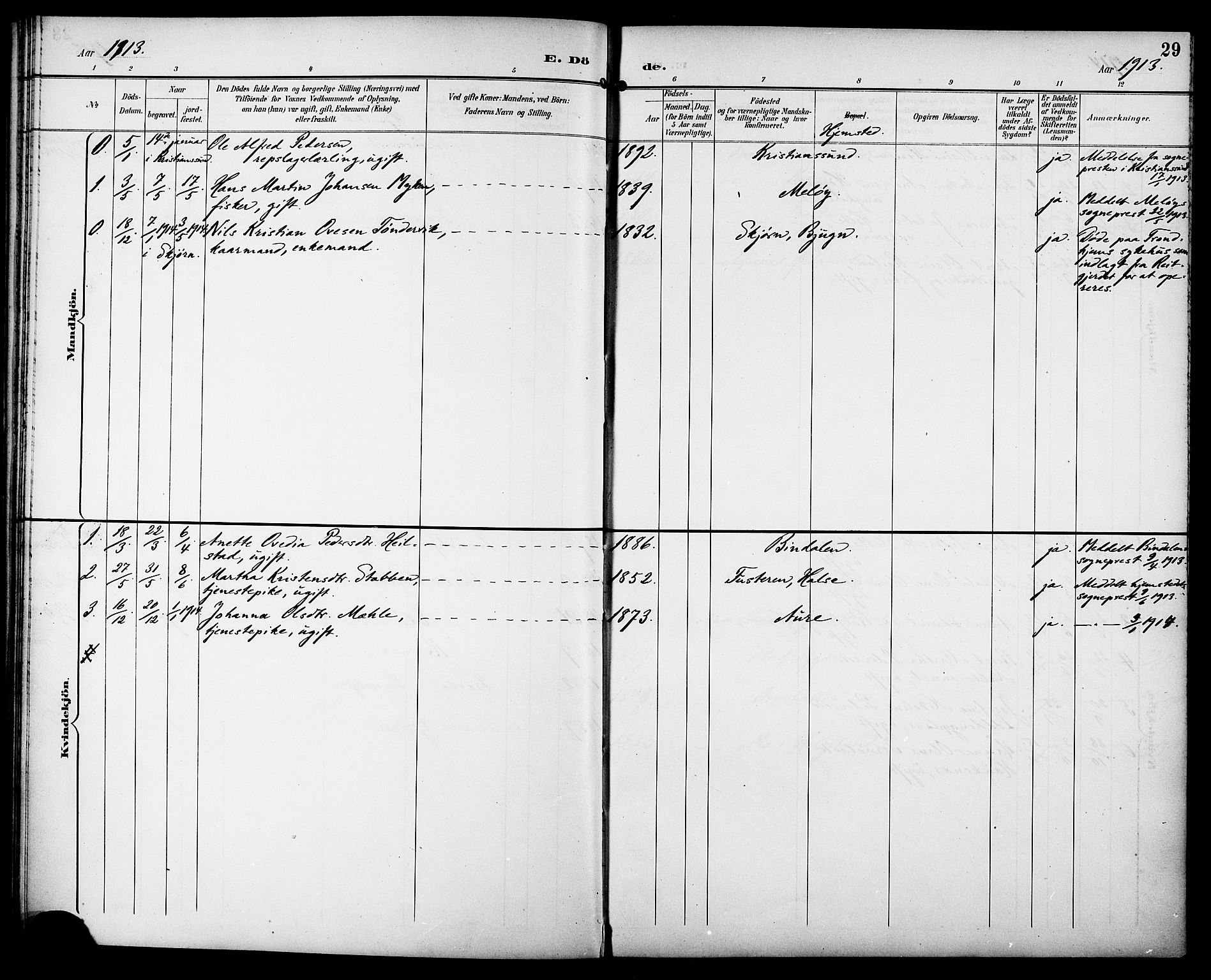 Ministerialprotokoller, klokkerbøker og fødselsregistre - Sør-Trøndelag, SAT/A-1456/629/L0486: Parish register (official) no. 629A02, 1894-1919, p. 29