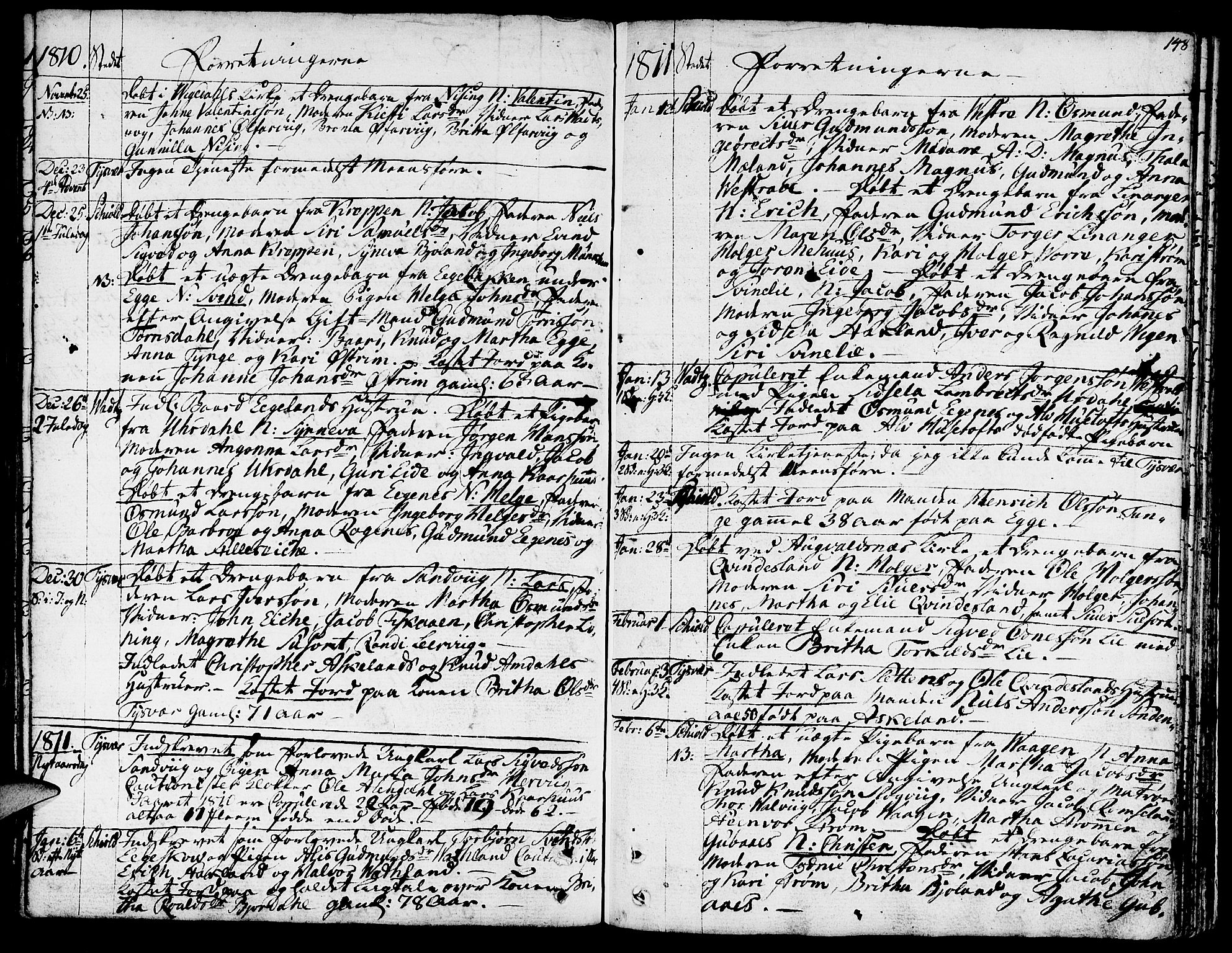 Skjold sokneprestkontor, SAST/A-101847/H/Ha/Haa/L0002: Parish register (official) no. A 2, 1786-1815, p. 148