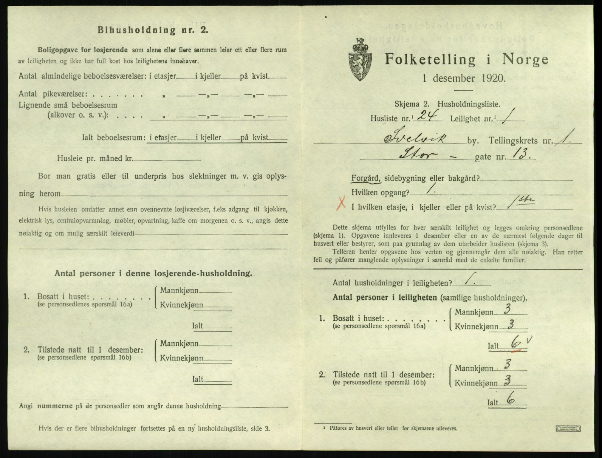 SAKO, 1920 census for Svelvik, 1920, p. 579