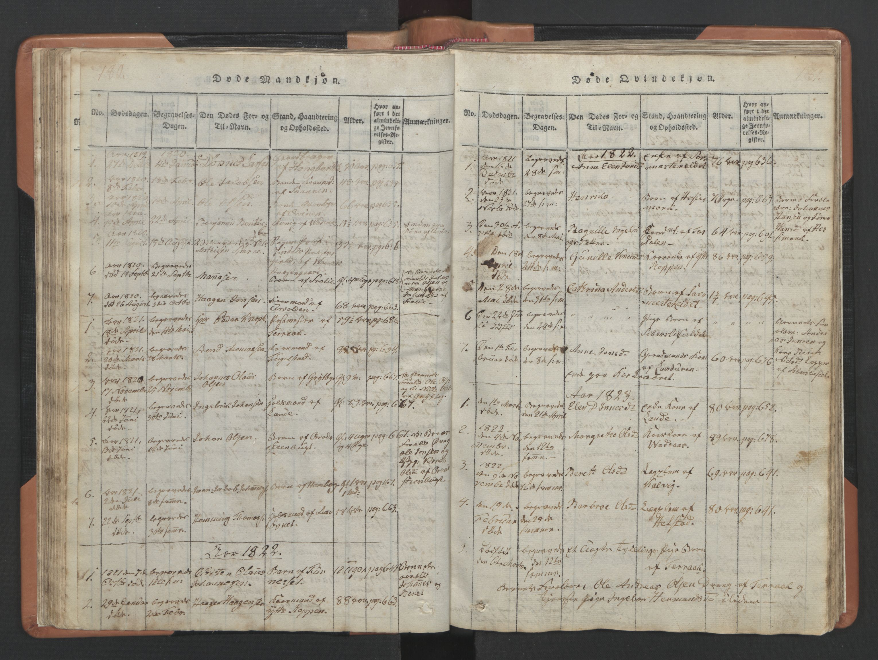 Ministerialprotokoller, klokkerbøker og fødselsregistre - Nordland, SAT/A-1459/810/L0157: Parish register (copy) no. 810C01, 1819-1842, p. 180-181