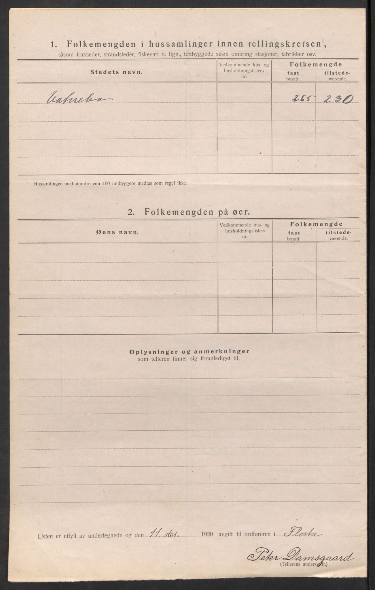 SAK, 1920 census for Flosta, 1920, p. 17