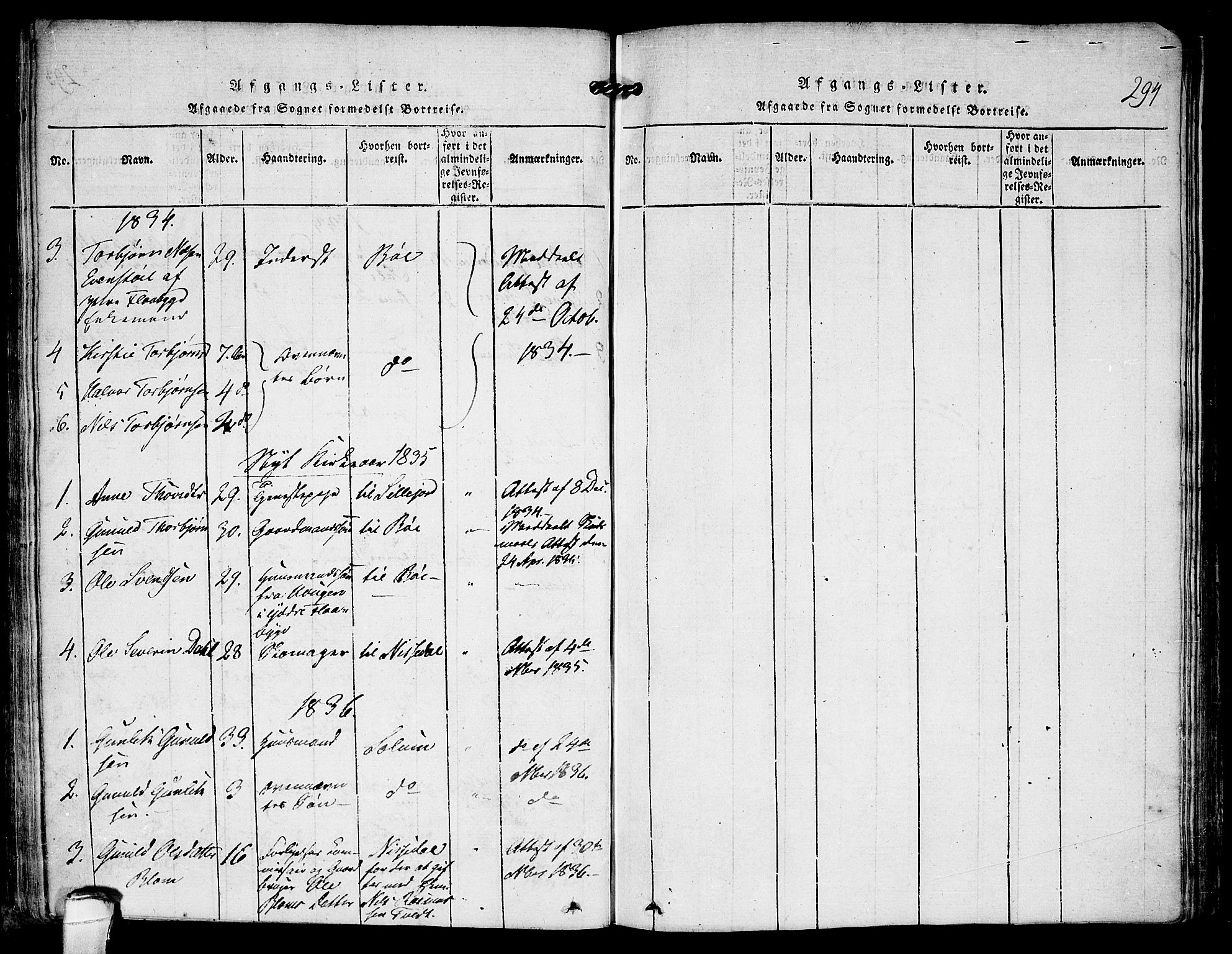 Kviteseid kirkebøker, SAKO/A-276/F/Fa/L0005: Parish register (official) no. I 5, 1815-1836, p. 294