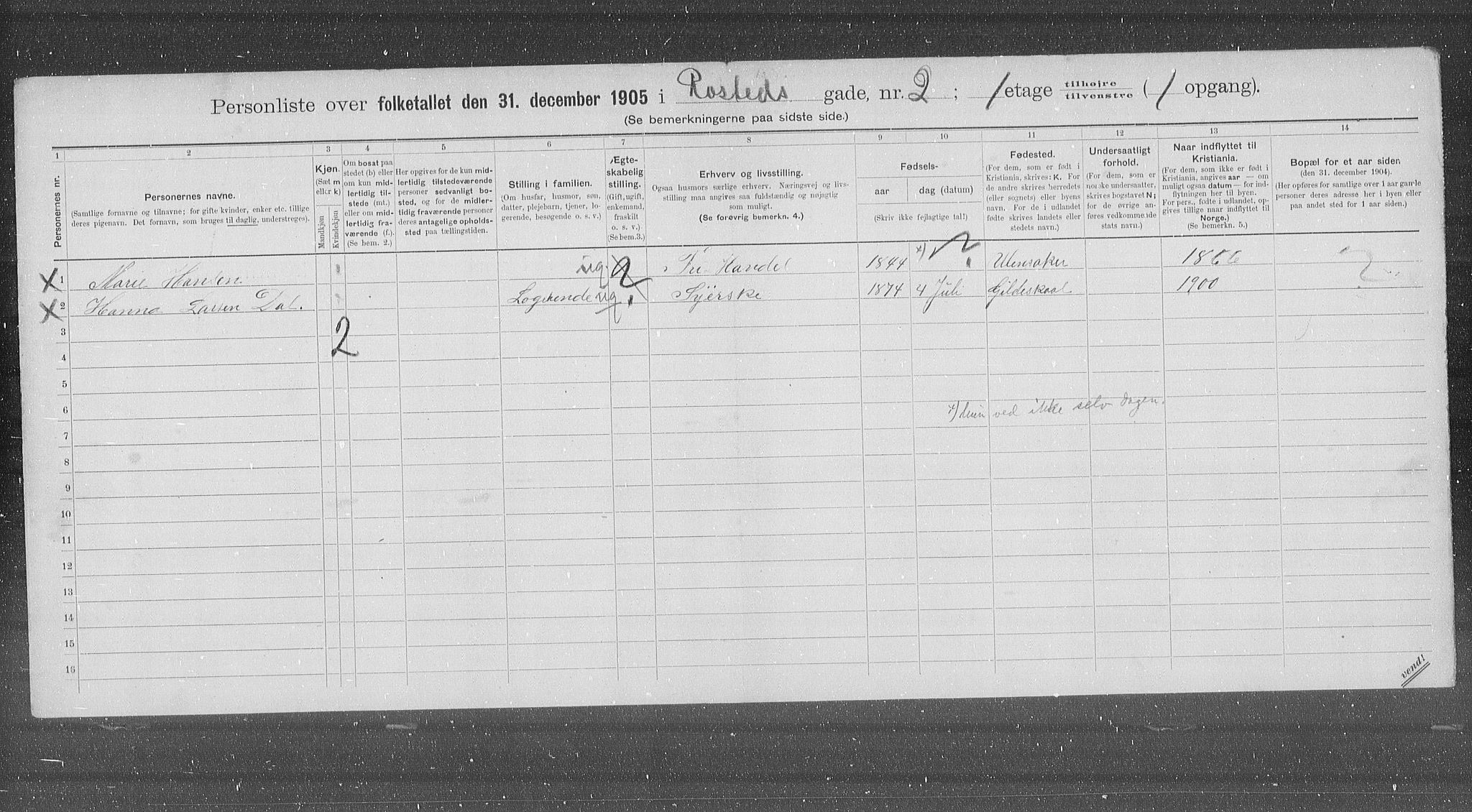 OBA, Municipal Census 1905 for Kristiania, 1905, p. 44327