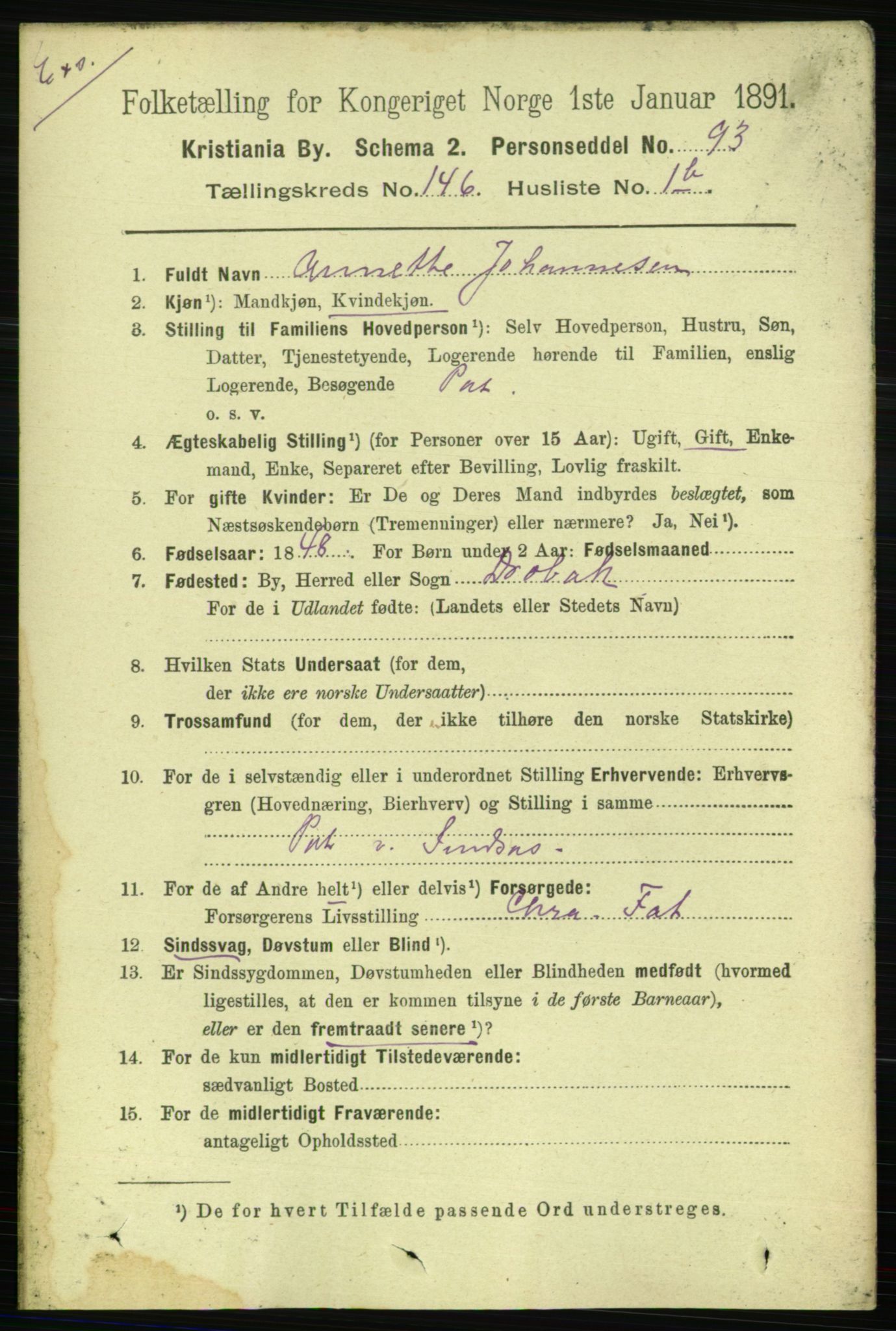 RA, 1891 census for 0301 Kristiania, 1891, p. 80636