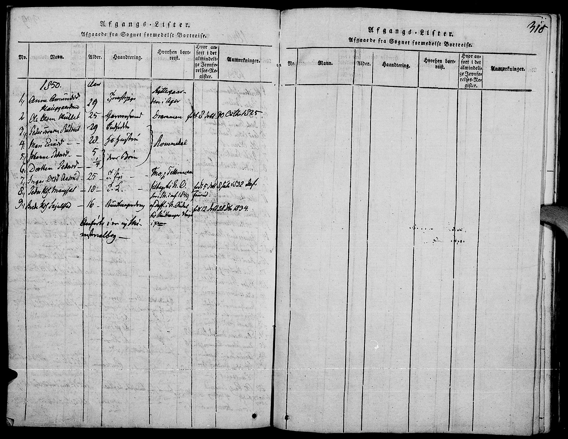 Strøm-Odalen prestekontor, SAH/PREST-028/H/Ha/Haa/L0006: Parish register (official) no. 6, 1814-1850, p. 310
