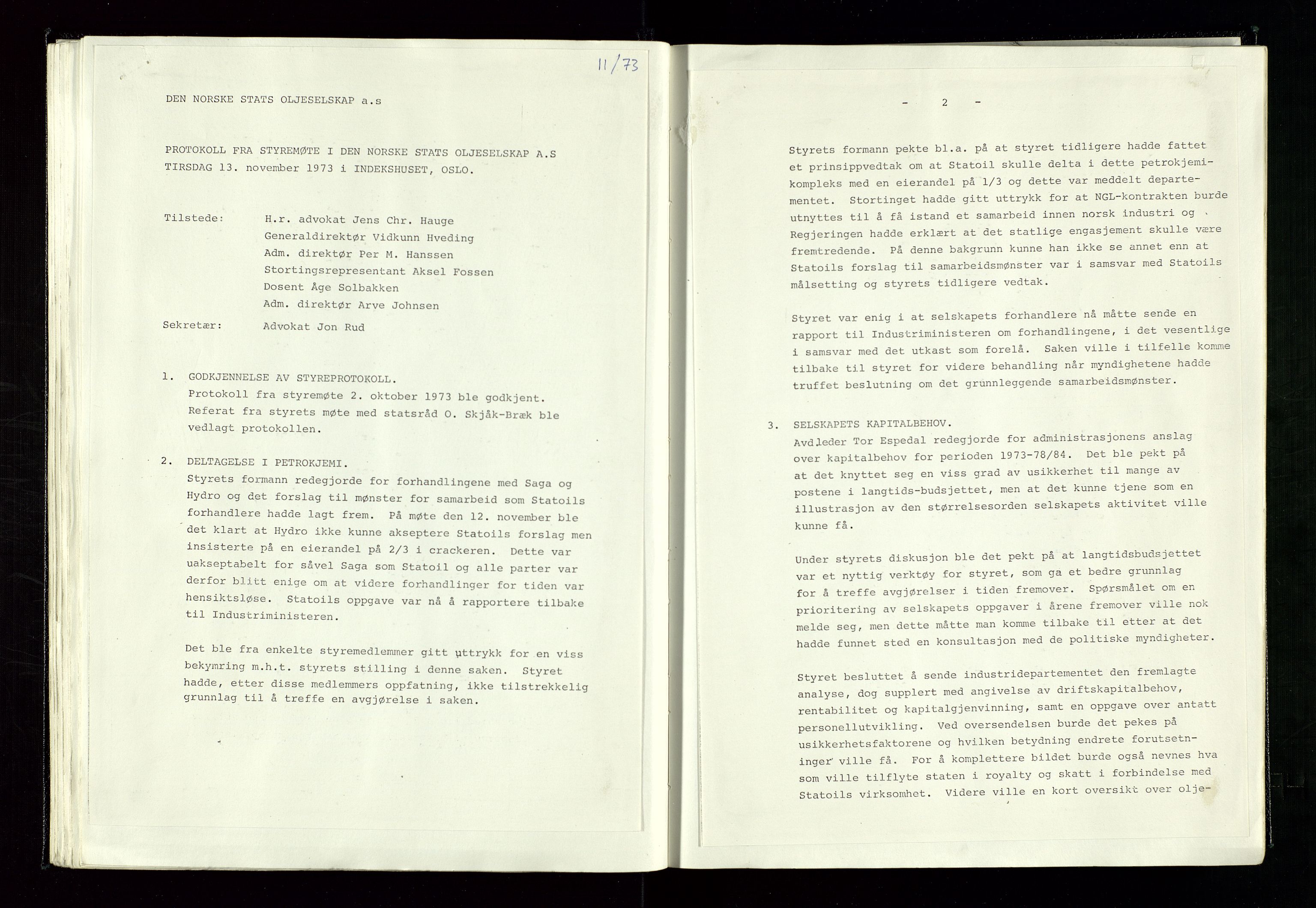 Pa 1339 - Statoil ASA, SAST/A-101656/0001/A/Ab/Aba/L0001: Styremøteprotokoller, 05.10.1972 til 14.12.1978, 1972-1978, p. 41