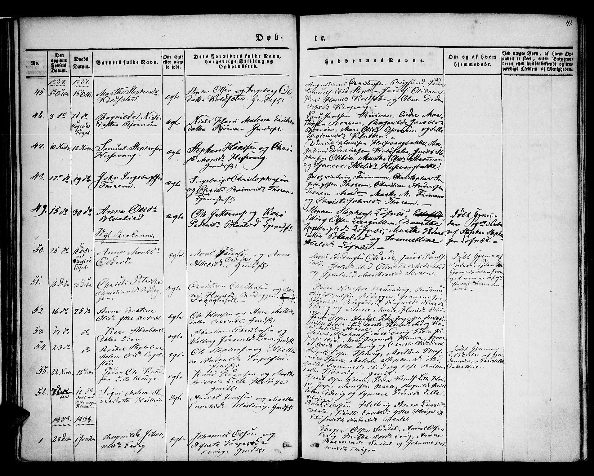 Davik sokneprestembete, AV/SAB-A-79701/H/Haa/Haaa/L0004: Parish register (official) no. A 4, 1830-1849, p. 41