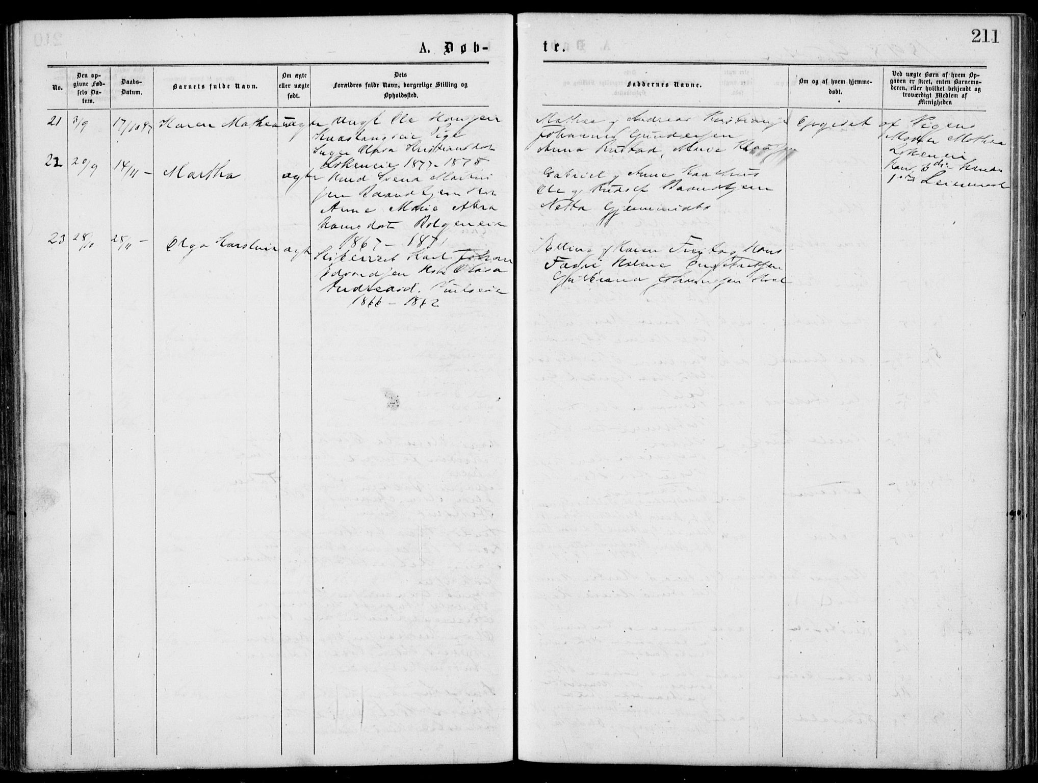 Norderhov kirkebøker, SAKO/A-237/G/Gb/L0001: Parish register (copy) no. II 1, 1876-1899, p. 211
