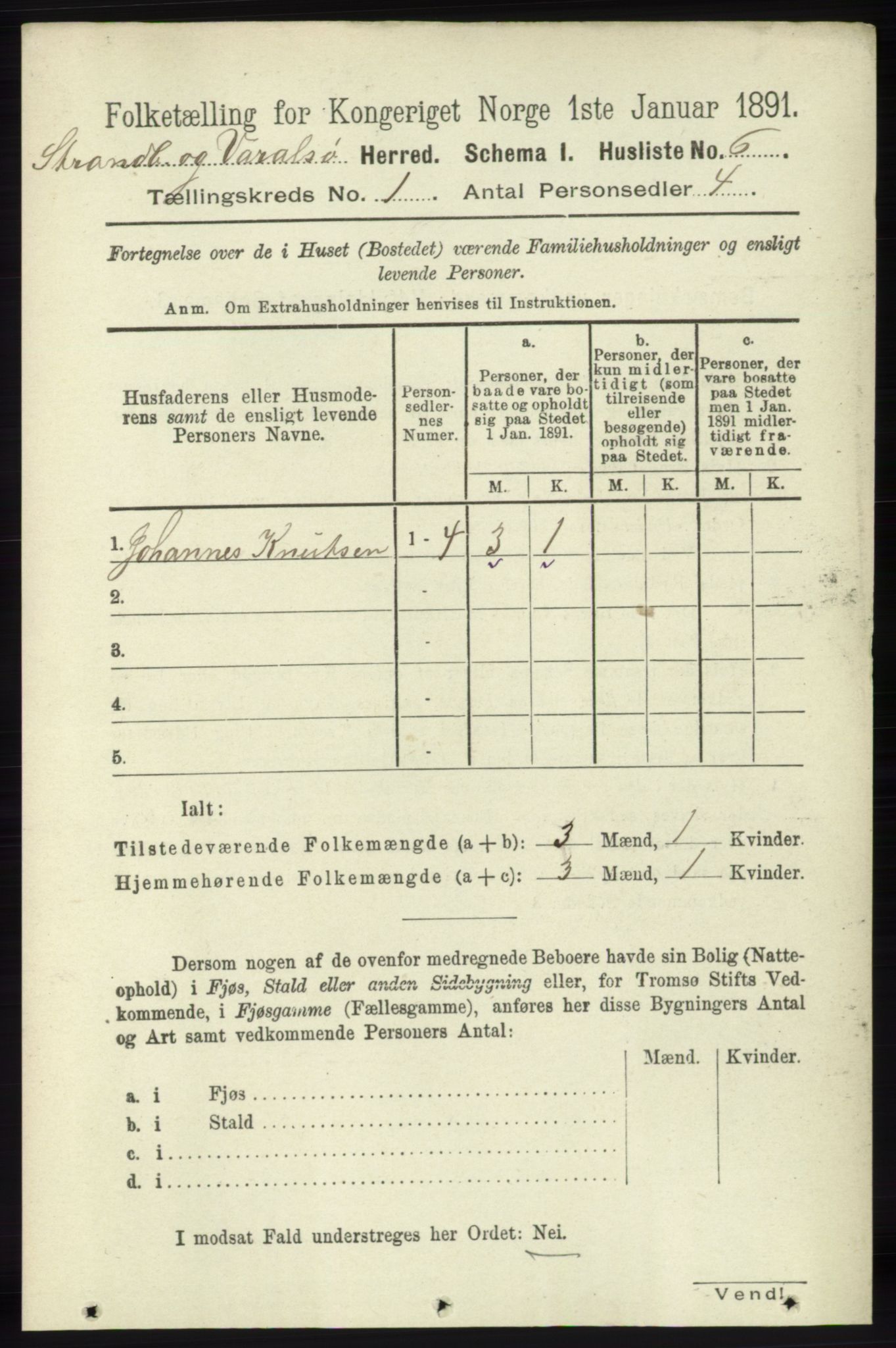 RA, 1891 census for 1226 Strandebarm og Varaldsøy, 1891, p. 29