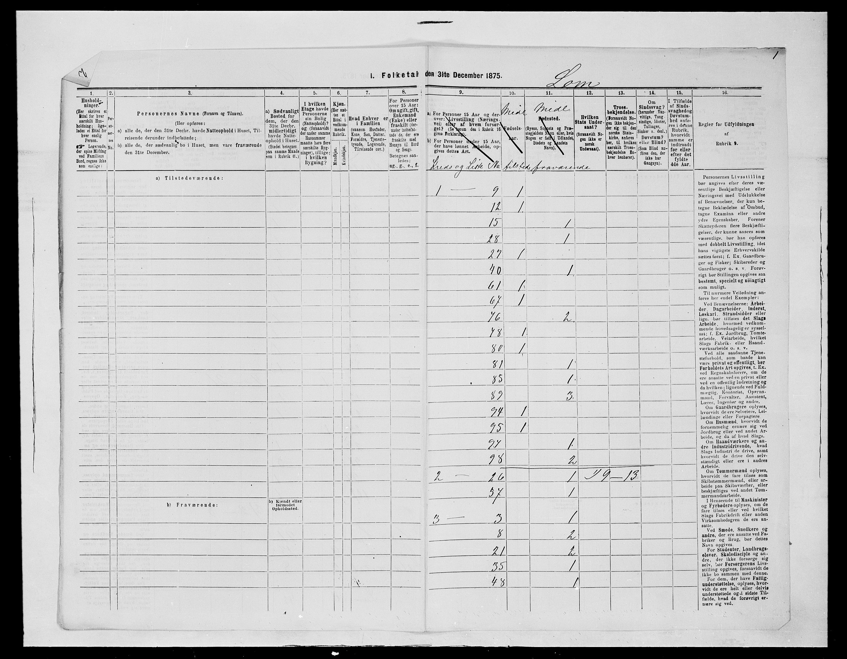 SAH, 1875 census for 0514P Lom, 1875, p. 11