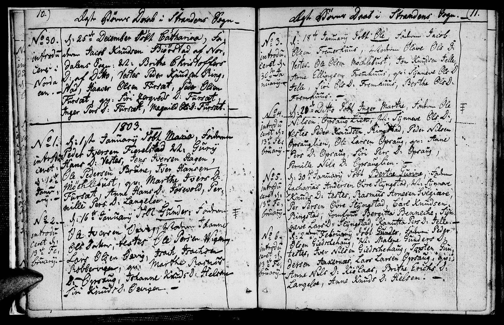 Ministerialprotokoller, klokkerbøker og fødselsregistre - Møre og Romsdal, SAT/A-1454/520/L0272: Parish register (official) no. 520A02, 1802-1827, p. 10-11