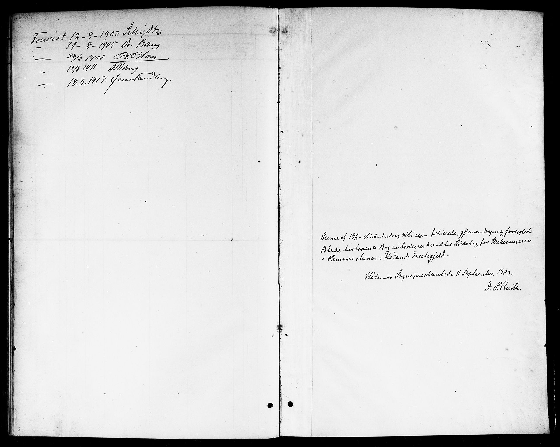 Høland prestekontor Kirkebøker, SAO/A-10346a/G/Gb/L0001: Parish register (copy) no. II 1, 1902-1919