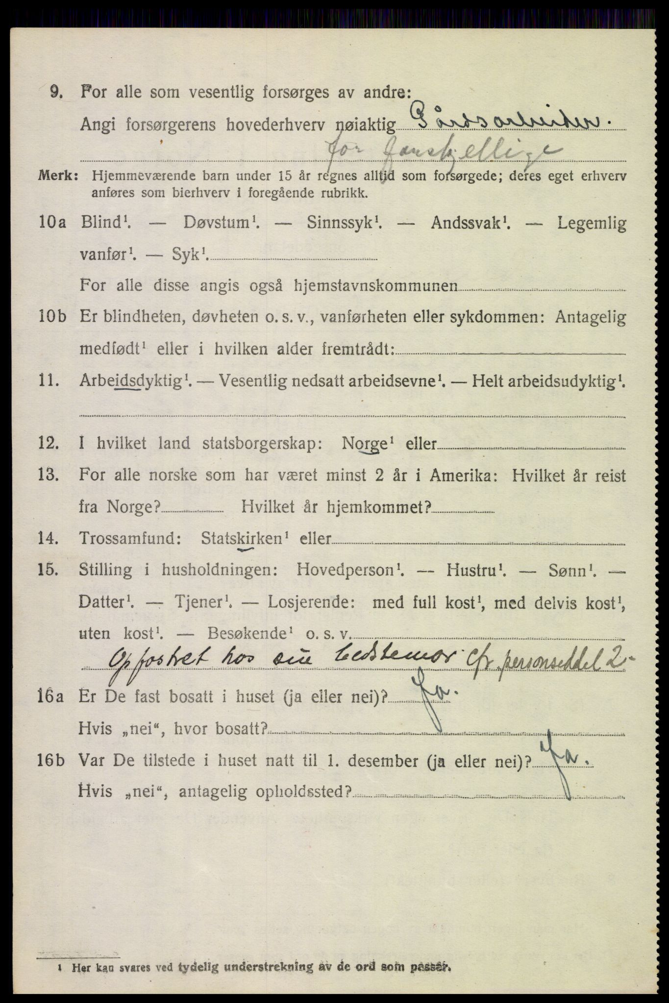 SAH, 1920 census for Lunner, 1920, p. 6206