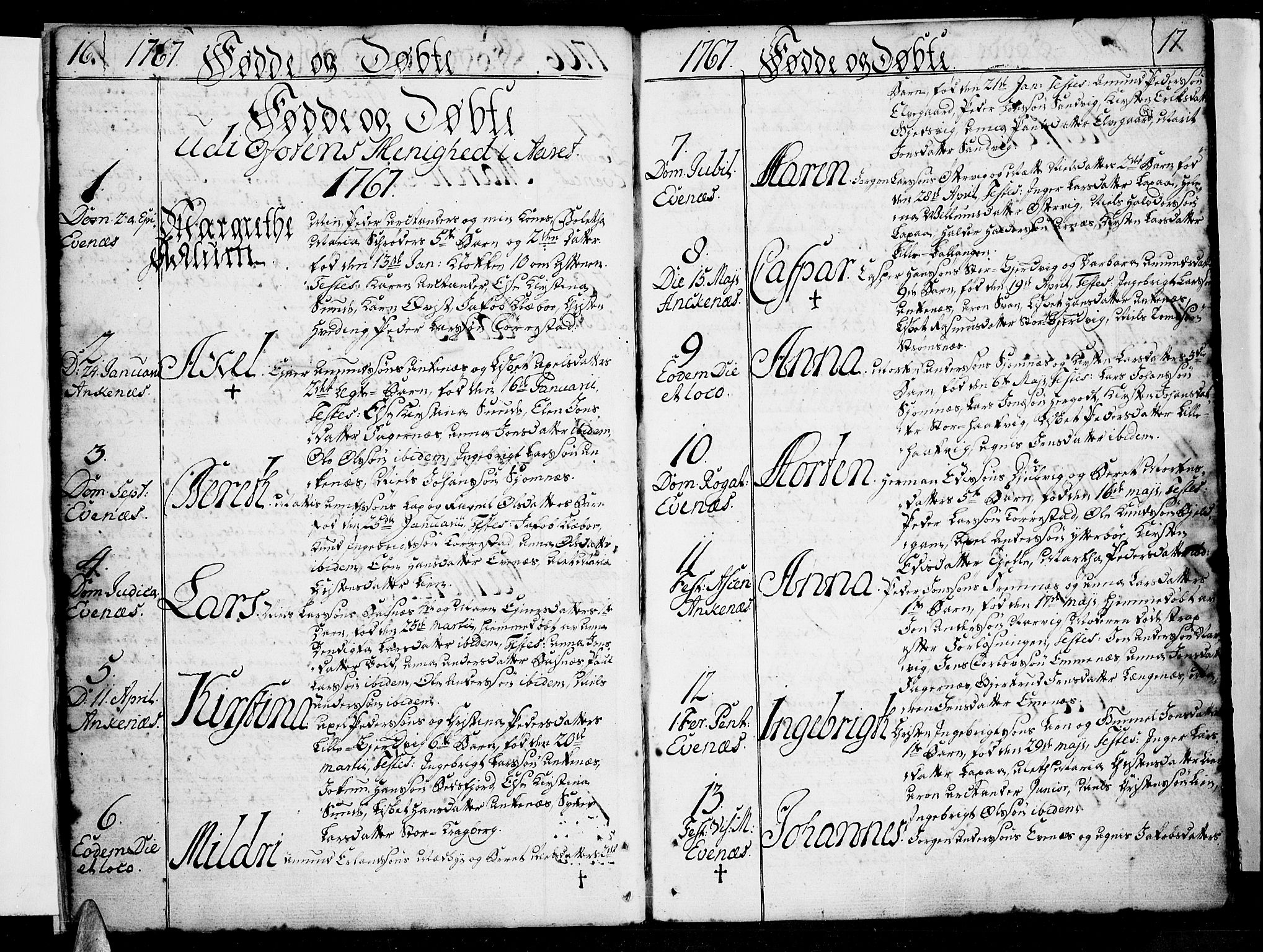 Ministerialprotokoller, klokkerbøker og fødselsregistre - Nordland, SAT/A-1459/863/L0892: Parish register (official) no. 863A04, 1765-1794, p. 16-17