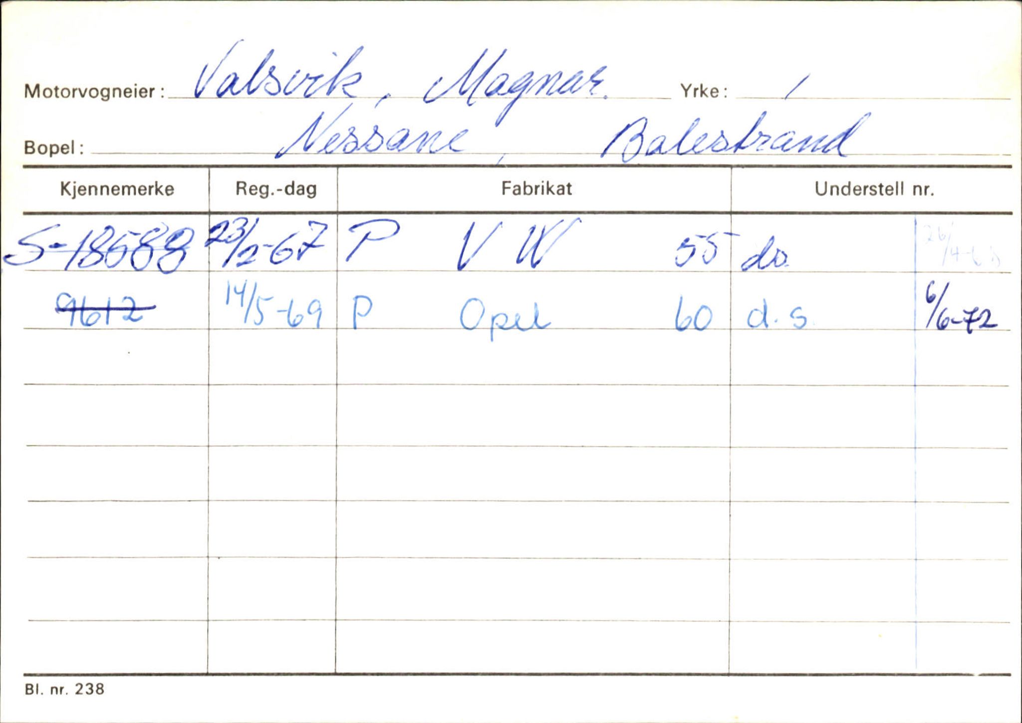 Statens vegvesen, Sogn og Fjordane vegkontor, AV/SAB-A-5301/4/F/L0132: Eigarregister Askvoll A-Å. Balestrand A-Å, 1945-1975, p. 2507