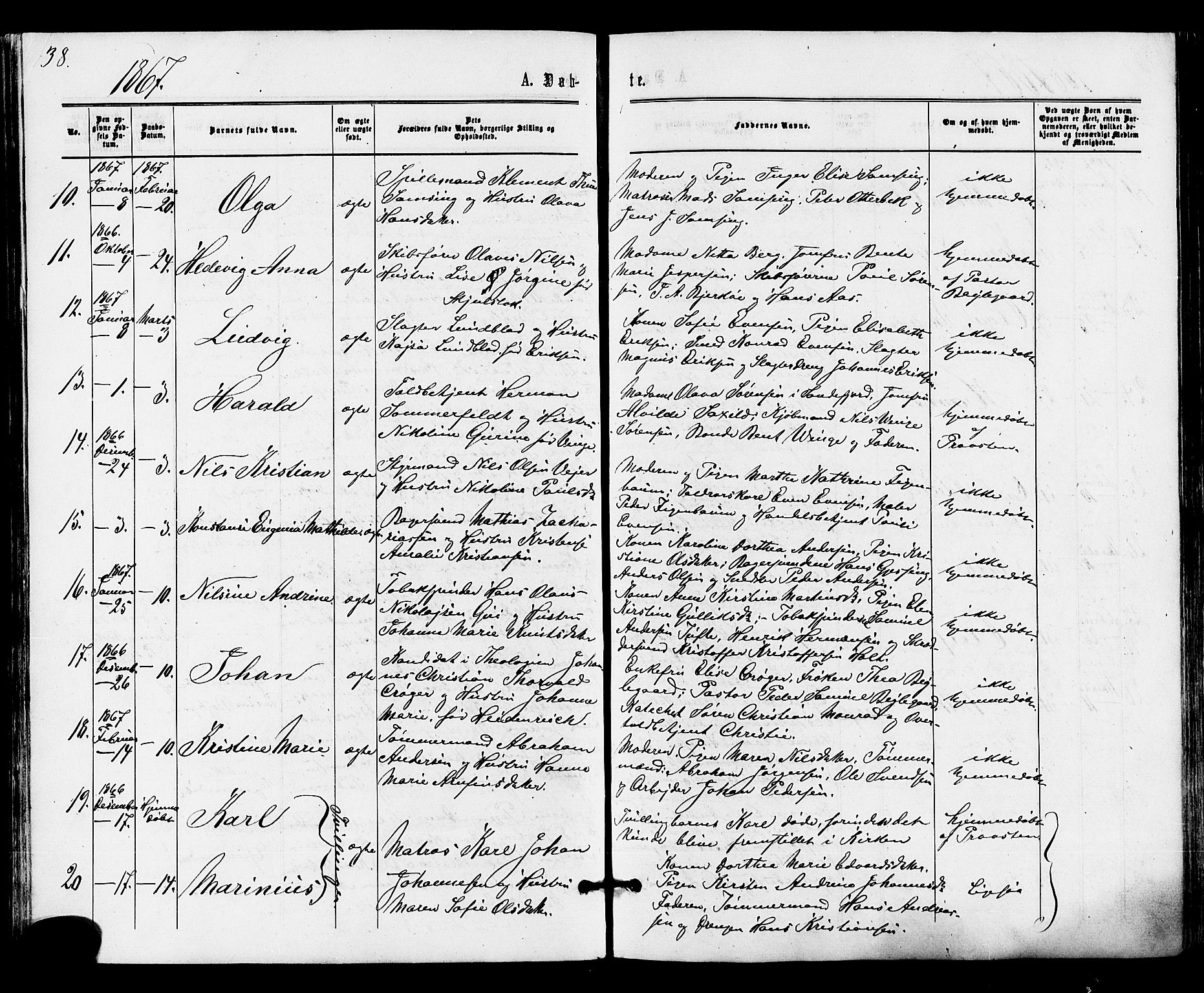 Tønsberg kirkebøker, SAKO/A-330/F/Fa/L0009: Parish register (official) no. I 9, 1865-1873, p. 38