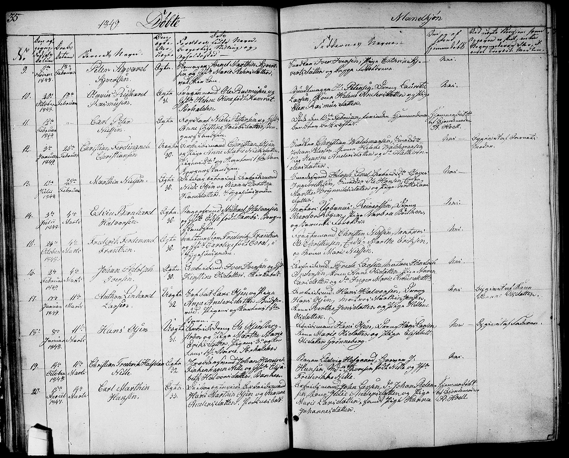 Halden prestekontor Kirkebøker, SAO/A-10909/G/Ga/L0004: Parish register (copy) no. 4, 1845-1854, p. 35