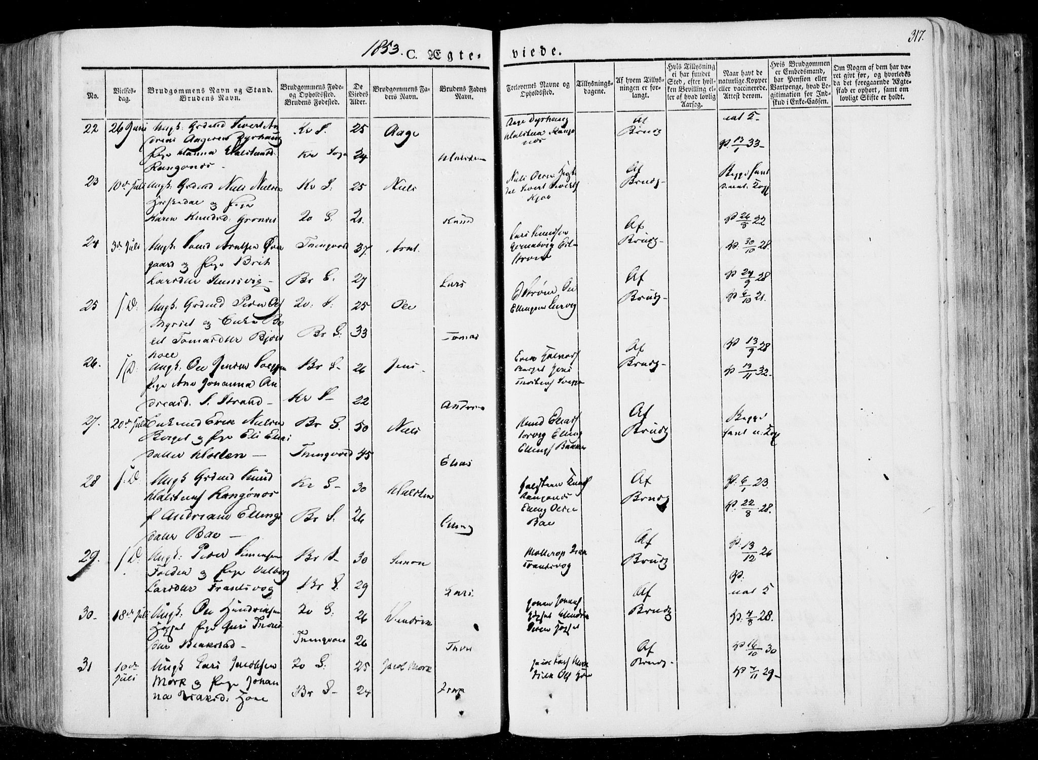 Ministerialprotokoller, klokkerbøker og fødselsregistre - Møre og Romsdal, AV/SAT-A-1454/568/L0803: Parish register (official) no. 568A10, 1830-1853, p. 317