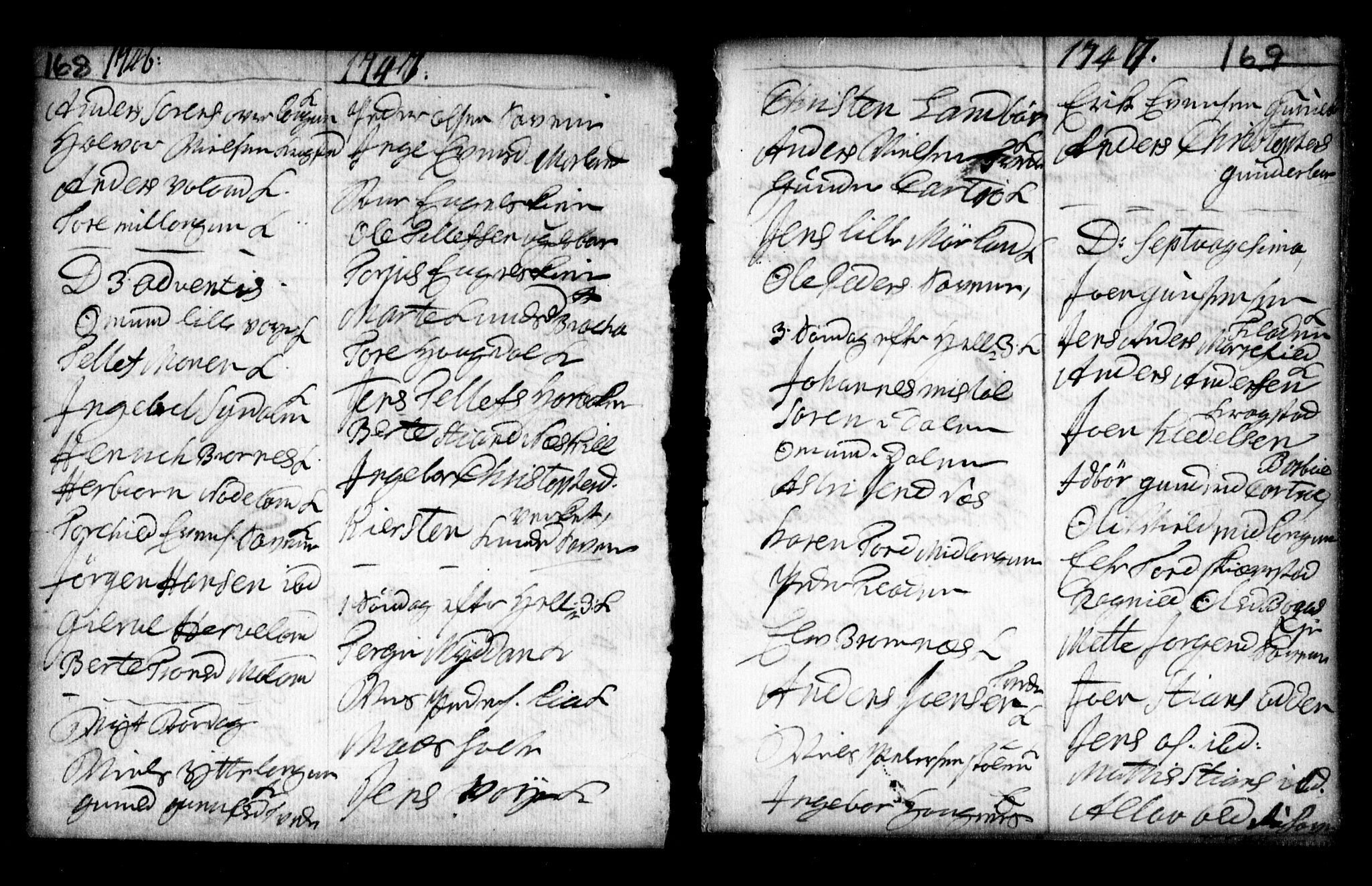 Holt sokneprestkontor, AV/SAK-1111-0021/F/Fa/L0002: Parish register (official) no. A 2, 1739-1753, p. 168-169