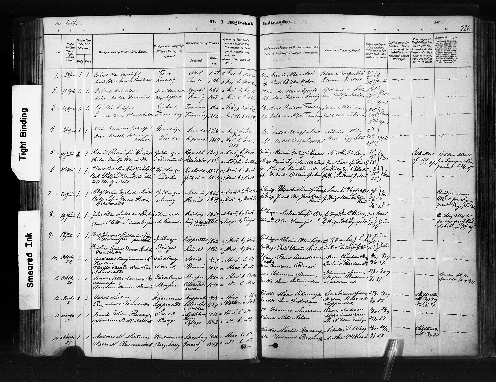 Ministerialprotokoller, klokkerbøker og fødselsregistre - Møre og Romsdal, SAT/A-1454/507/L0073: Parish register (official) no. 507A08, 1878-1904, p. 226