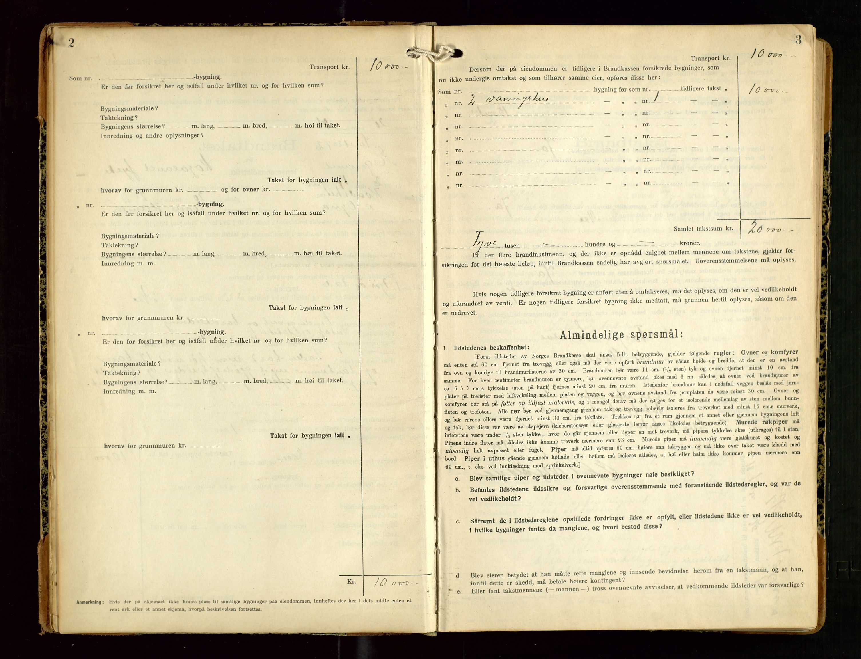 Eigersund lensmannskontor, SAST/A-100171/Gob/L0005: "Brandtakstprotokoll", 1925-1934, p. 2-3