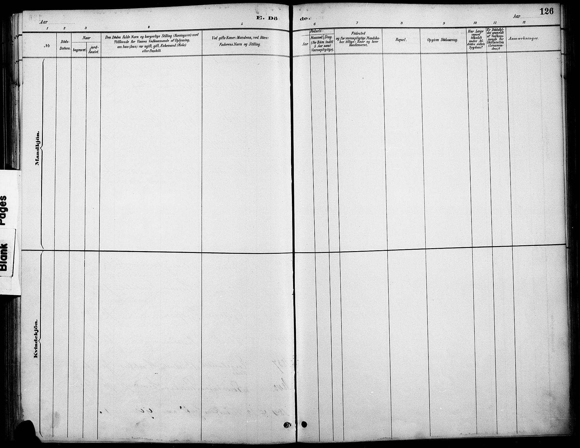 Østre Gausdal prestekontor, SAH/PREST-092/H/Ha/Haa/L0002: Parish register (official) no. 2, 1887-1897, p. 126