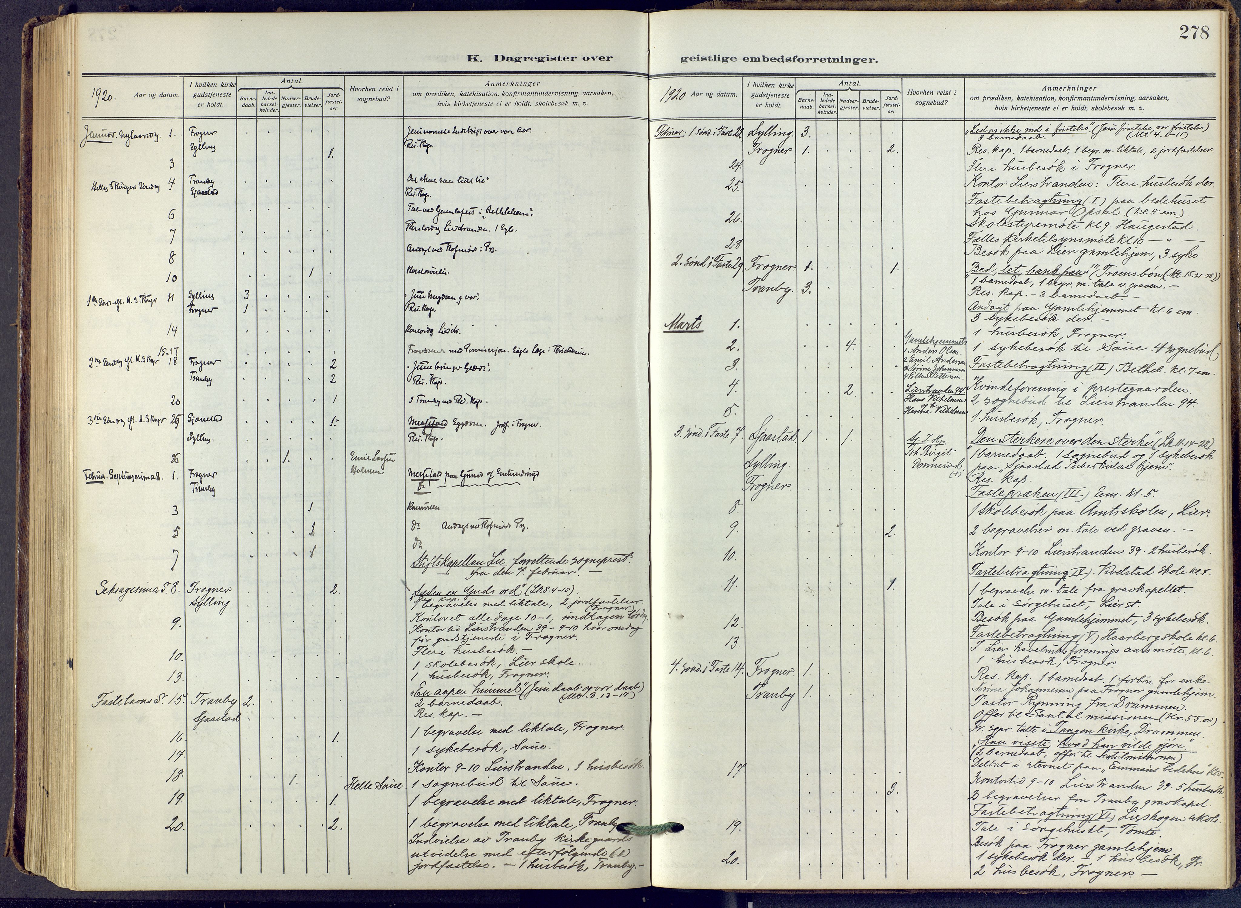 Lier kirkebøker, SAKO/A-230/F/Fa/L0019: Parish register (official) no. I 19, 1918-1928, p. 278