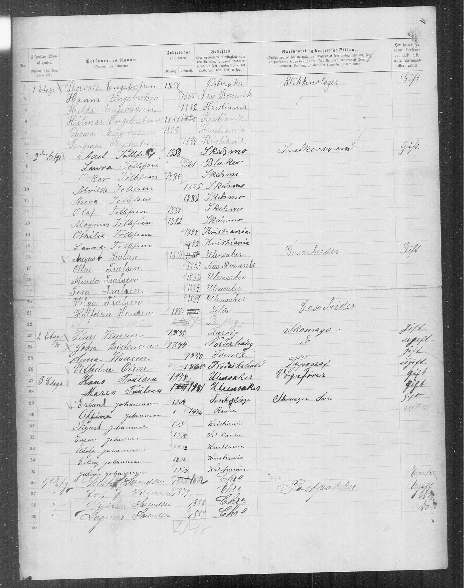 OBA, Municipal Census 1899 for Kristiania, 1899, p. 7361