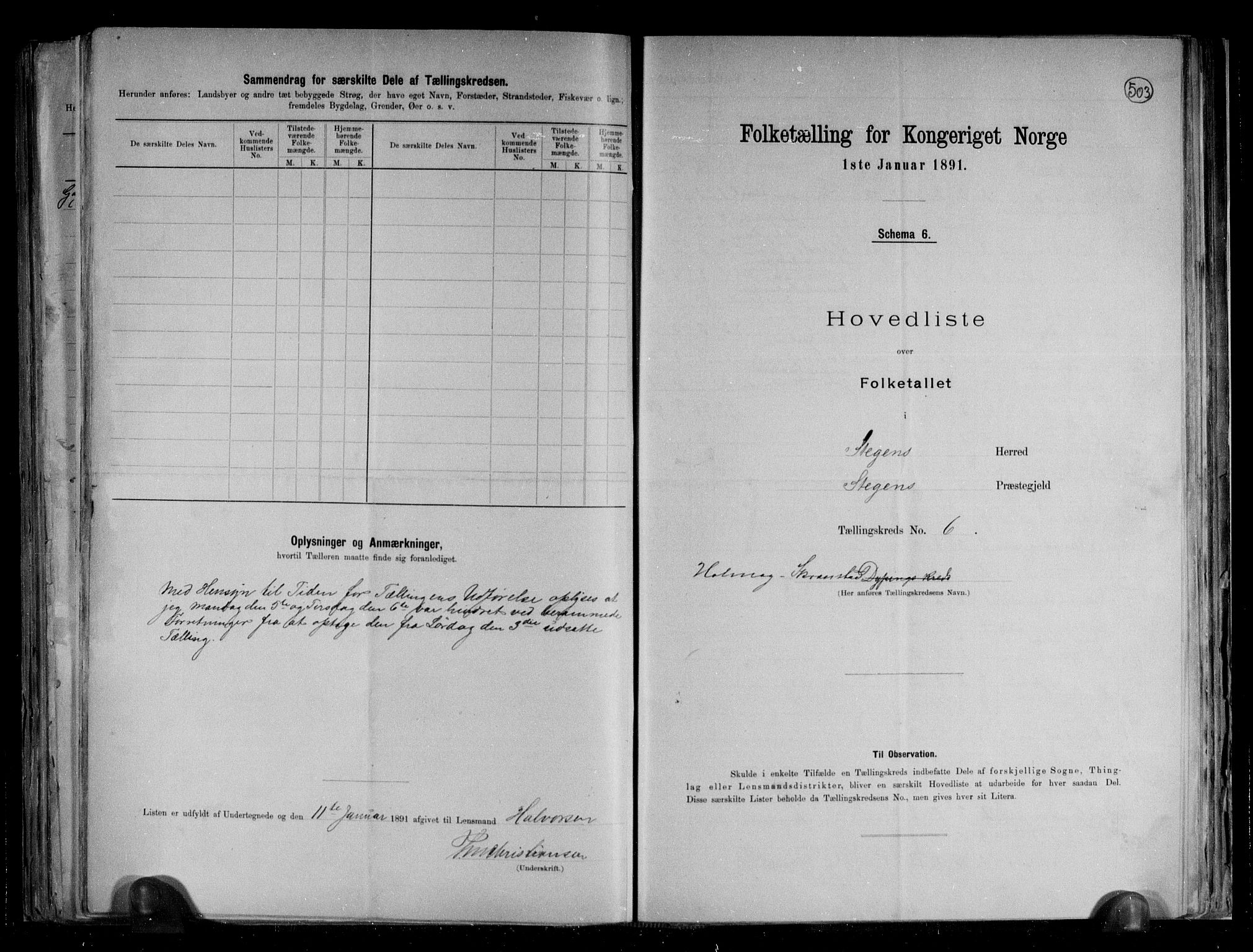 RA, 1891 census for 1848 Steigen, 1891, p. 14