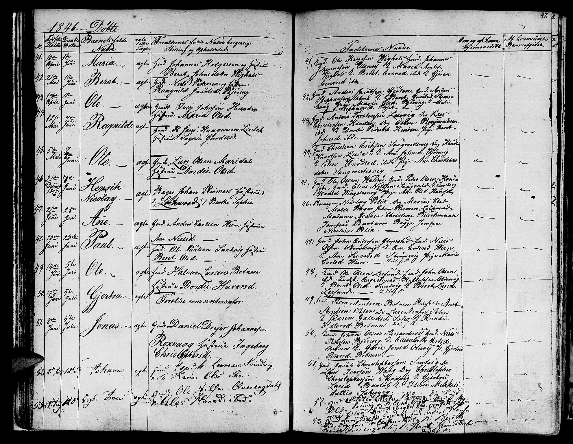Ministerialprotokoller, klokkerbøker og fødselsregistre - Møre og Romsdal, SAT/A-1454/578/L0904: Parish register (official) no. 578A03, 1836-1858, p. 47