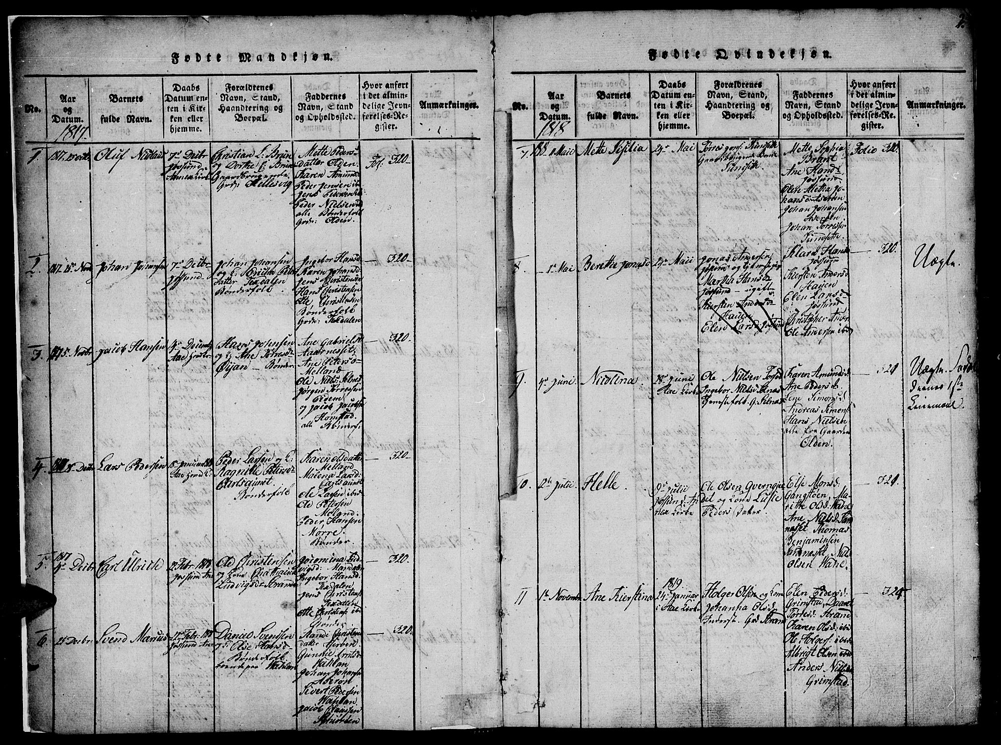 Ministerialprotokoller, klokkerbøker og fødselsregistre - Sør-Trøndelag, SAT/A-1456/655/L0675: Parish register (official) no. 655A04, 1818-1830, p. 2