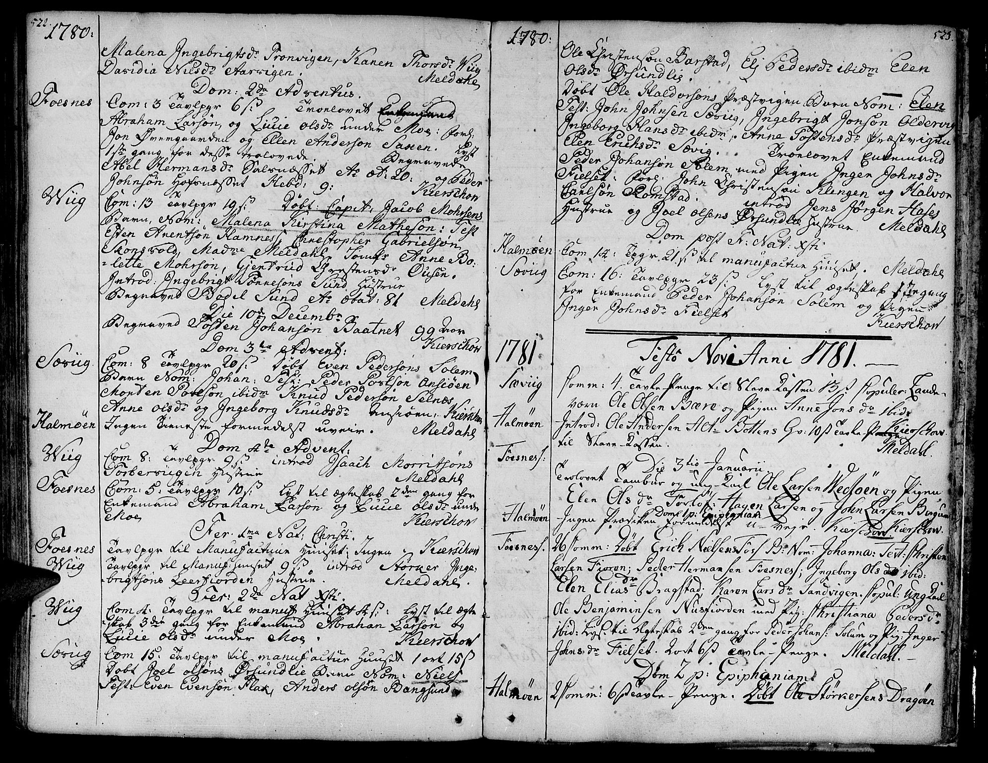 Ministerialprotokoller, klokkerbøker og fødselsregistre - Nord-Trøndelag, SAT/A-1458/773/L0607: Parish register (official) no. 773A01, 1751-1783, p. 522-523