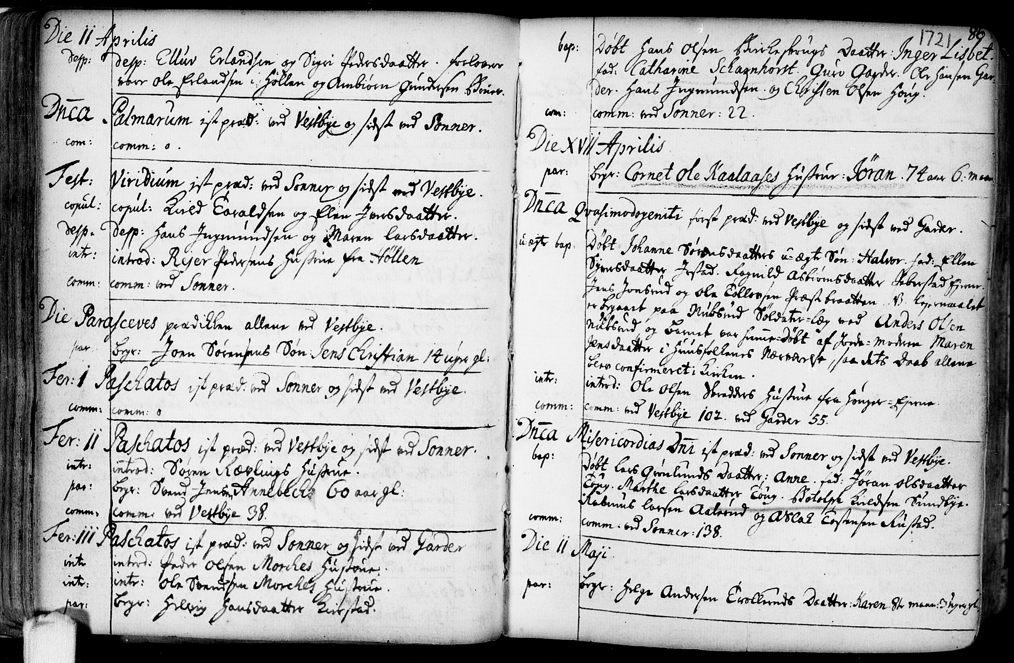 Vestby prestekontor Kirkebøker, AV/SAO-A-10893/F/Fa/L0001.b: Parish register (official) no. I 1B, 1714-1759, p. 86