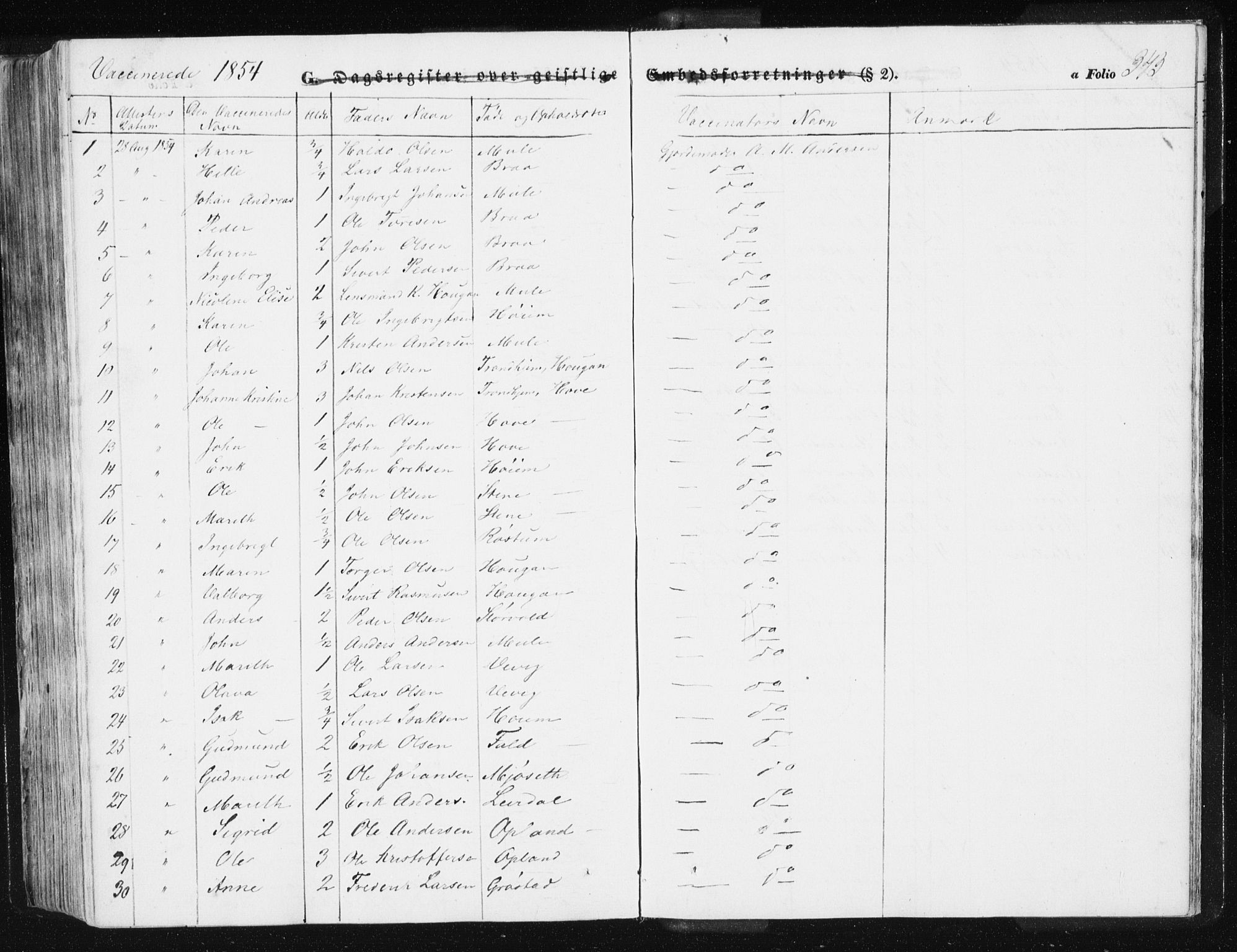 Ministerialprotokoller, klokkerbøker og fødselsregistre - Sør-Trøndelag, SAT/A-1456/612/L0376: Parish register (official) no. 612A08, 1846-1859, p. 343