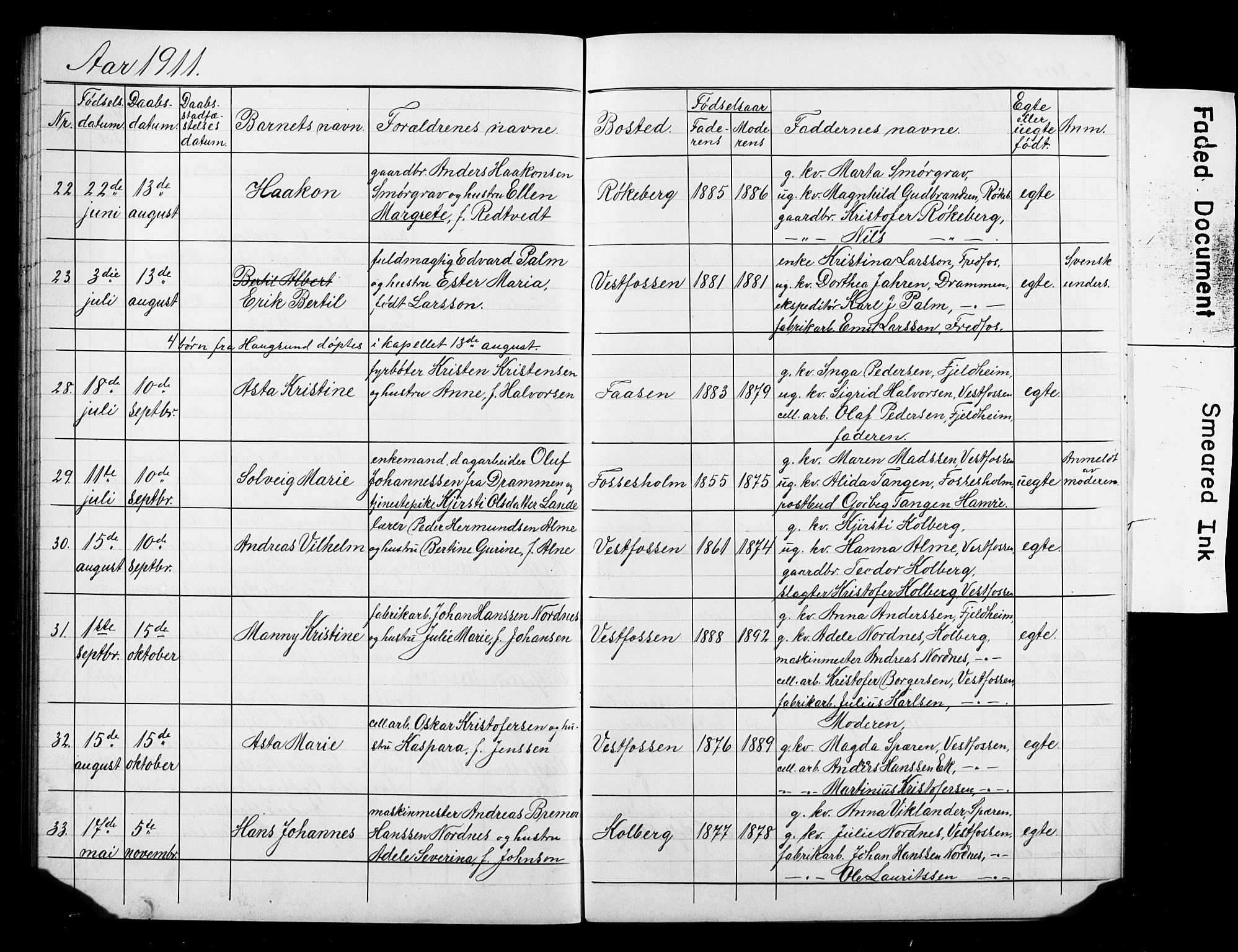 Eiker kirkebøker, AV/SAKO-A-4/F/Fb/L0008: Parish register (official) no. II 8, 1902-1913