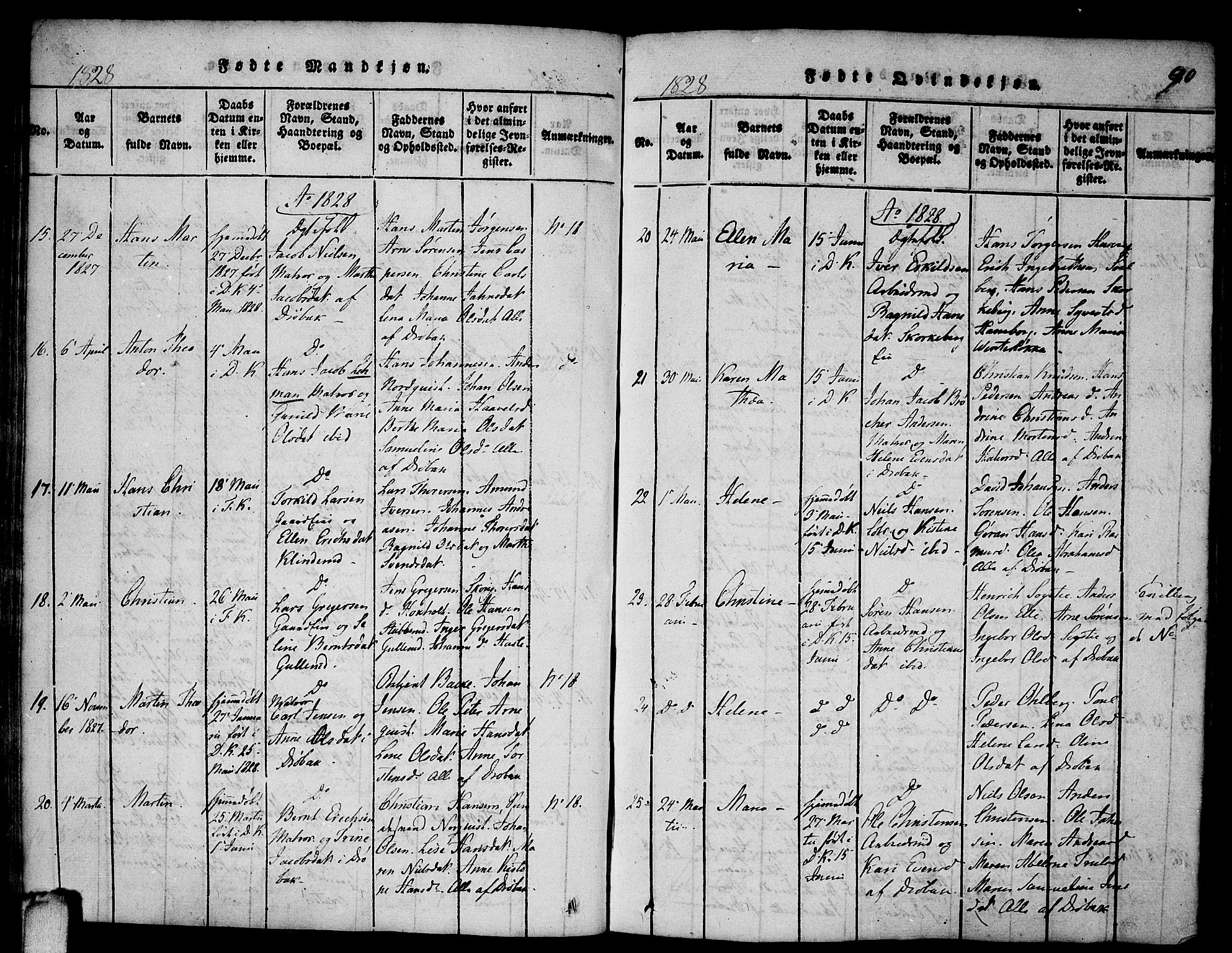 Drøbak prestekontor Kirkebøker, SAO/A-10142a/F/Fa/L0001: Parish register (official) no. I 1, 1816-1842, p. 90