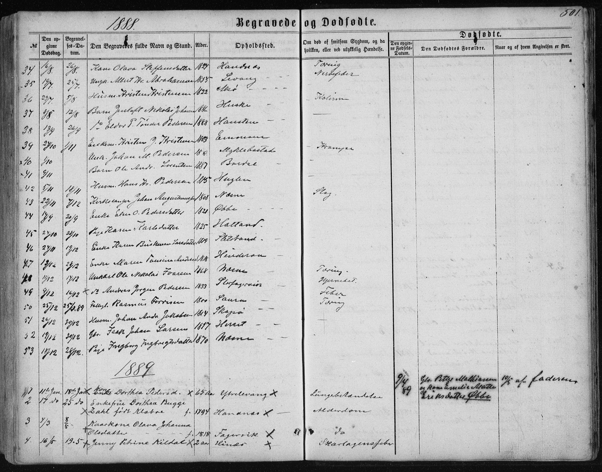 Ministerialprotokoller, klokkerbøker og fødselsregistre - Nordland, SAT/A-1459/838/L0556: Parish register (copy) no. 838C03, 1861-1893, p. 501