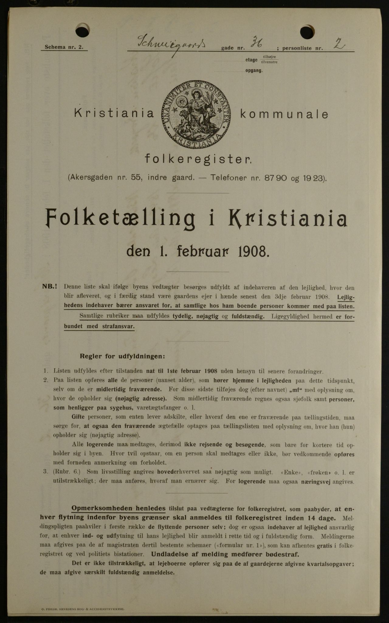 OBA, Municipal Census 1908 for Kristiania, 1908, p. 81809