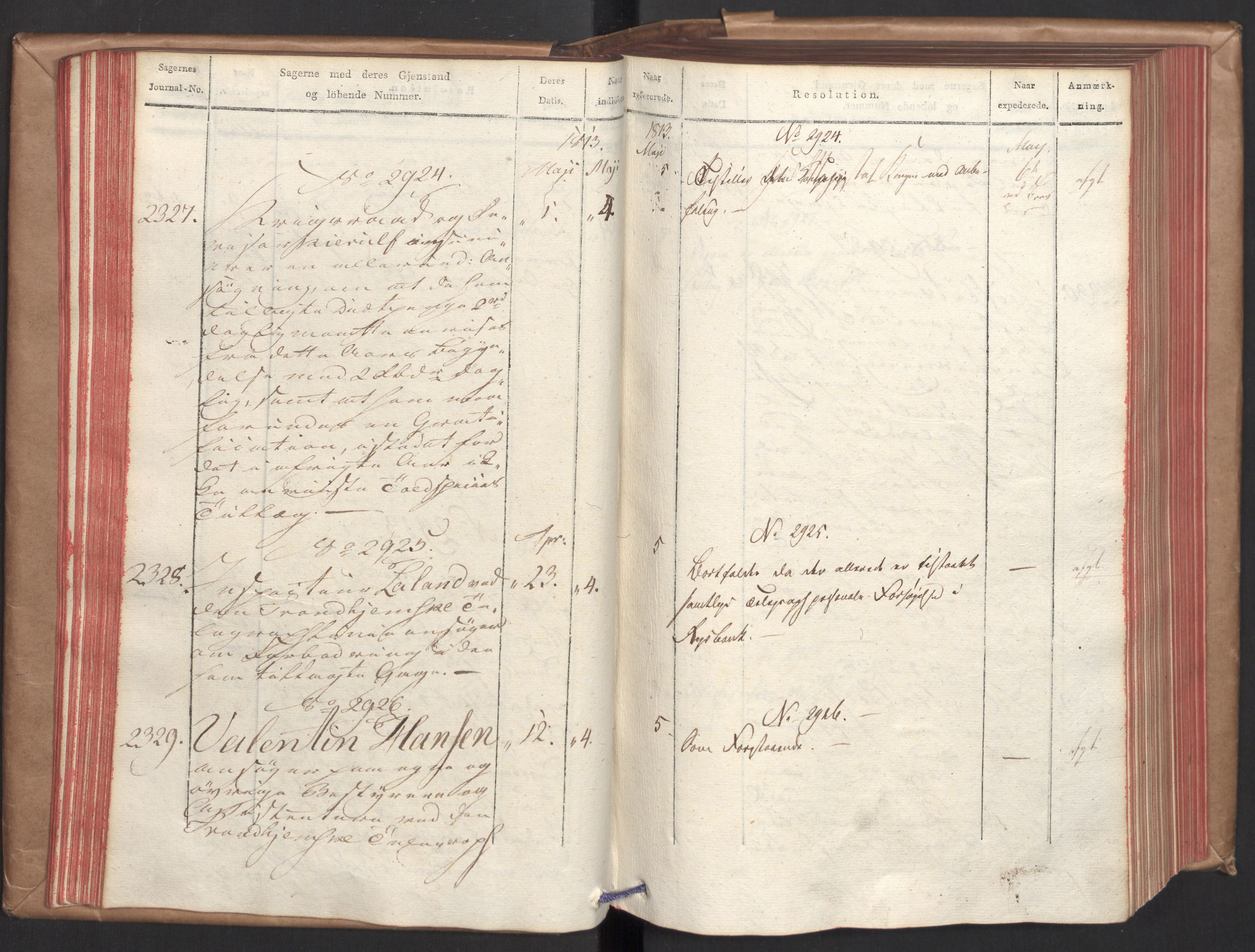 Stattholderembetet 1810-1814, 2. kontor (Kontor B), AV/RA-EA-5432/Ab/L0006: Referatprotokoll,  j.nr. 2262-2602,  l.nr. 2846-4172, 1813, p. 47