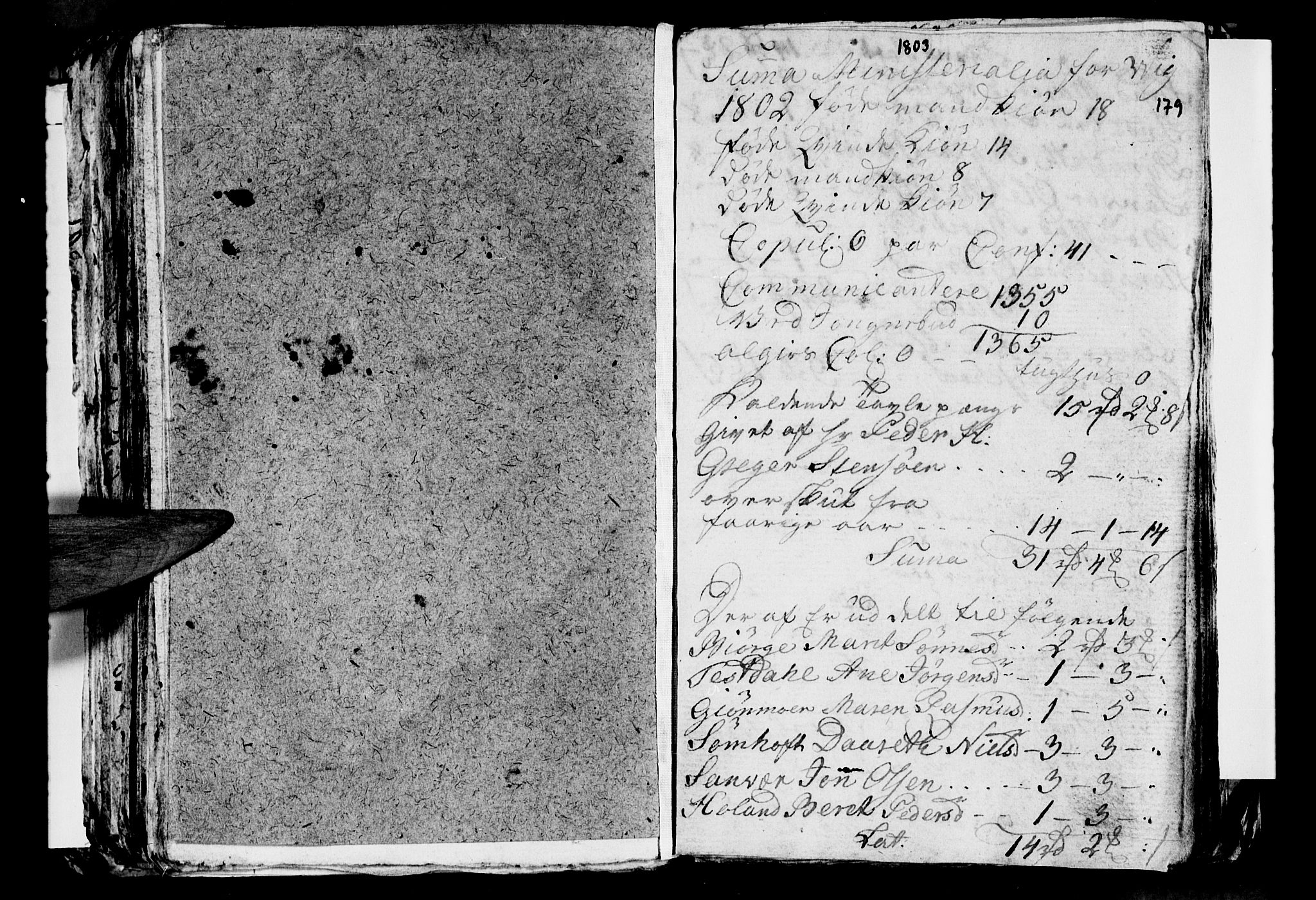 Ministerialprotokoller, klokkerbøker og fødselsregistre - Nordland, AV/SAT-A-1459/812/L0184: Parish register (copy) no. 812C02, 1793-1809, p. 179