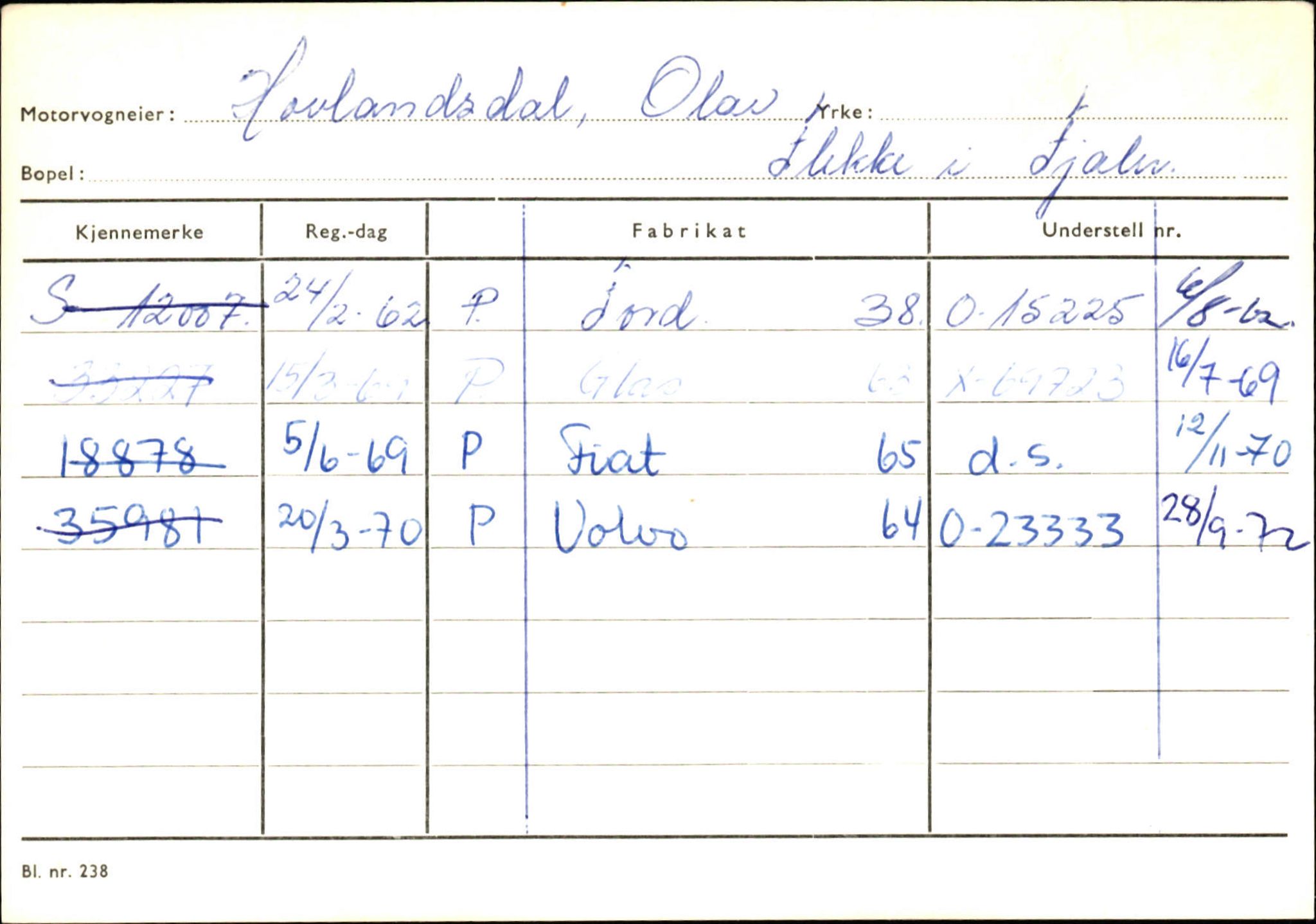 Statens vegvesen, Sogn og Fjordane vegkontor, SAB/A-5301/4/F/L0125: Eigarregister Sogndal V-Å. Aurland A-Å. Fjaler A-N, 1945-1975, p. 2133