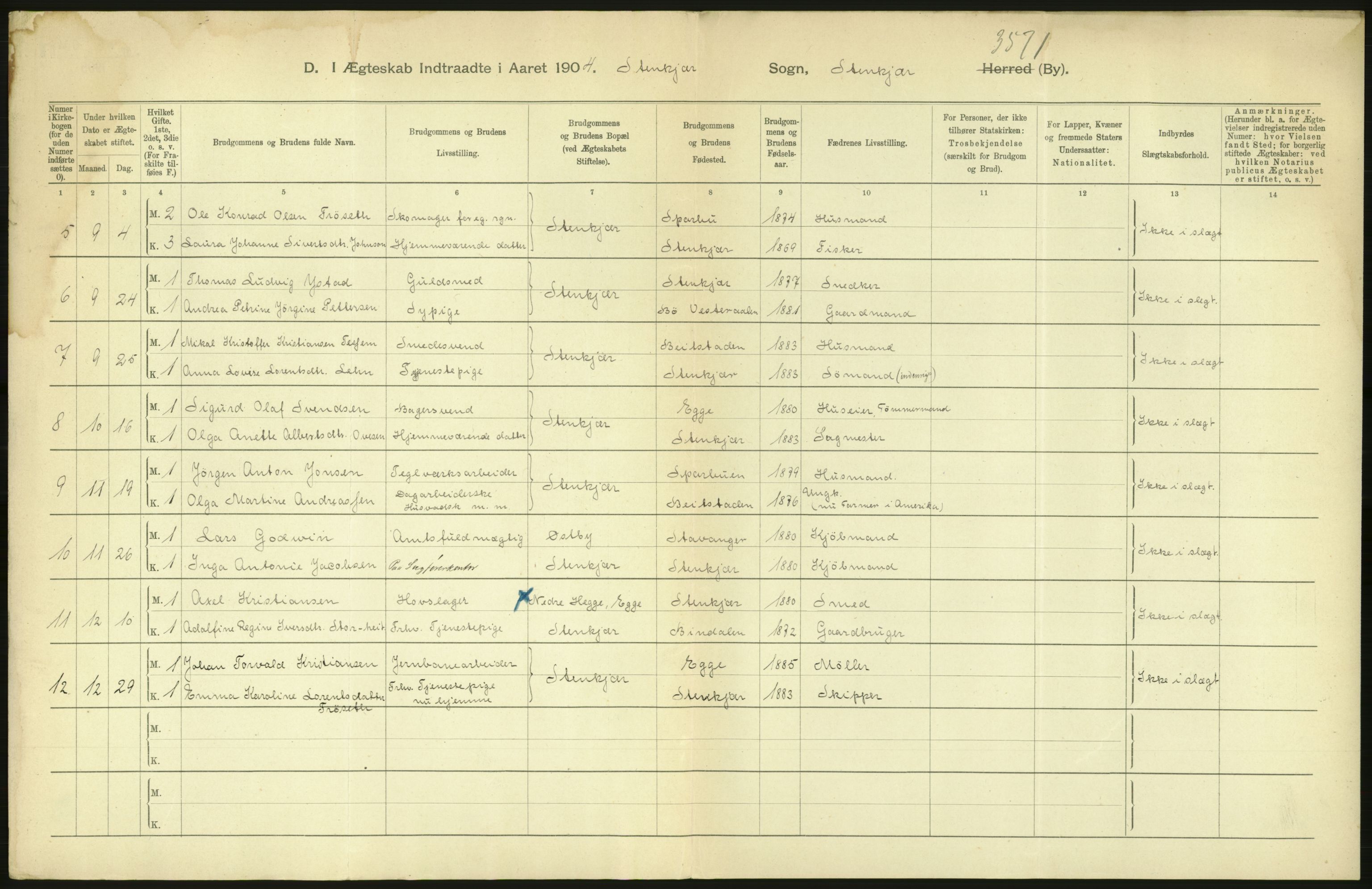 Statistisk sentralbyrå, Sosiodemografiske emner, Befolkning, AV/RA-S-2228/D/Df/Dfa/Dfab/L0019: Nordre Trondhjems amt: Fødte, gifte, døde, 1904, p. 46