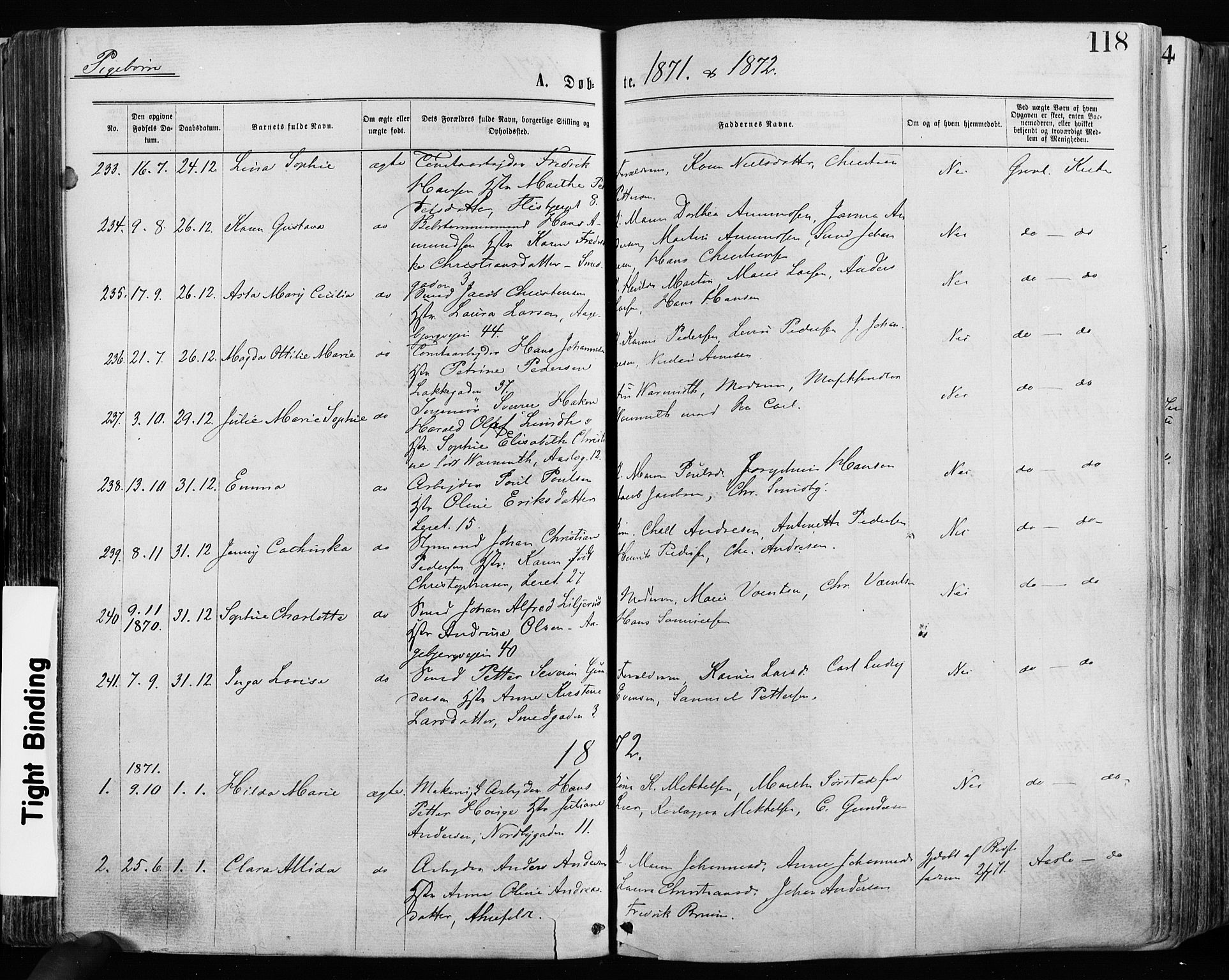 Grønland prestekontor Kirkebøker, AV/SAO-A-10848/F/Fa/L0004: Parish register (official) no. 4, 1869-1880, p. 118