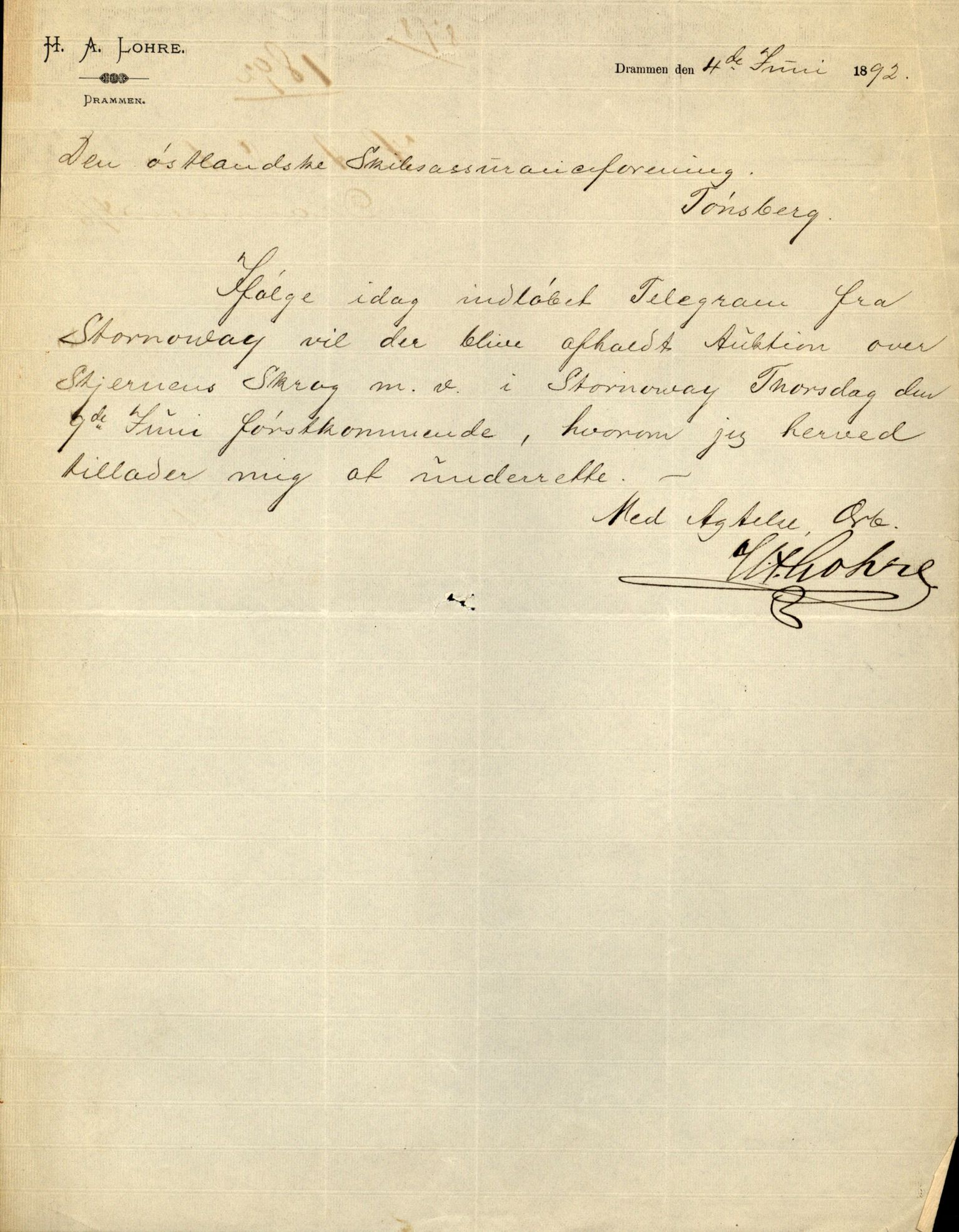 Pa 63 - Østlandske skibsassuranceforening, VEMU/A-1079/G/Ga/L0028/0005: Havaridokumenter / Tjømø, Magnolia, Caroline, Olaf, Stjernen, 1892, p. 210