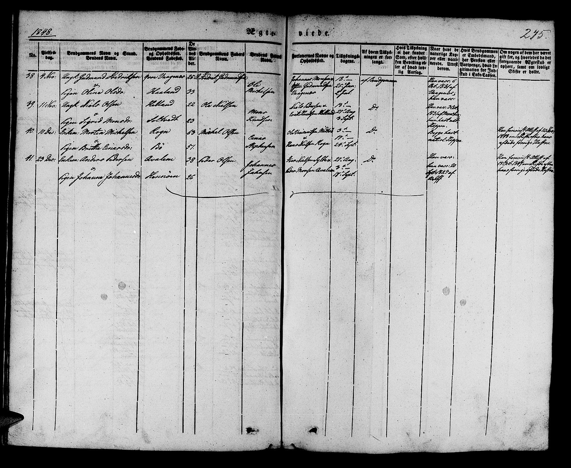 Manger sokneprestembete, AV/SAB-A-76801/H/Haa: Parish register (official) no. A 5, 1839-1848, p. 245