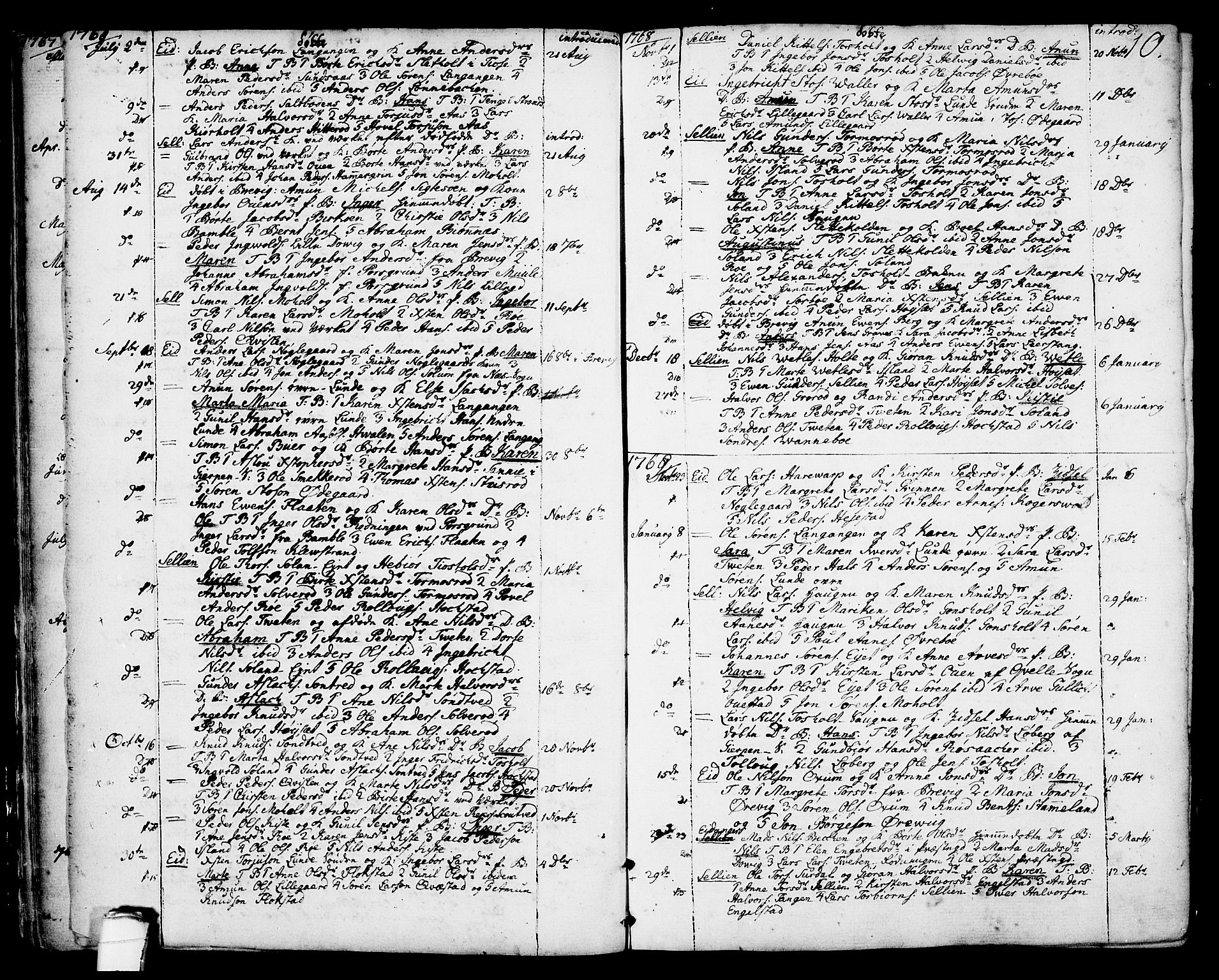 Eidanger kirkebøker, SAKO/A-261/F/Fa/L0006: Parish register (official) no. 6, 1764-1814, p. 10